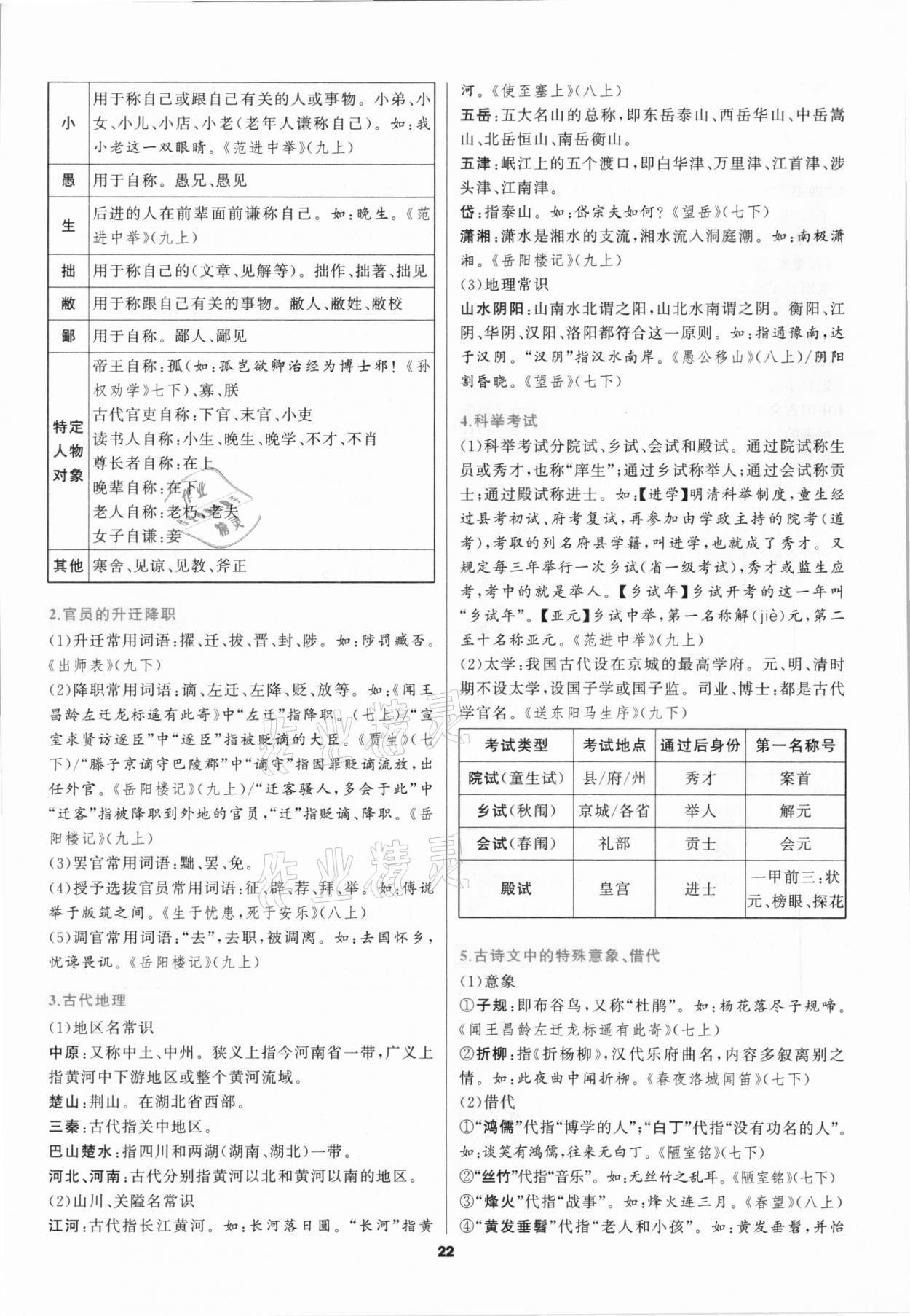 2021年中考高高手语文&nbsp;参考答案第22页