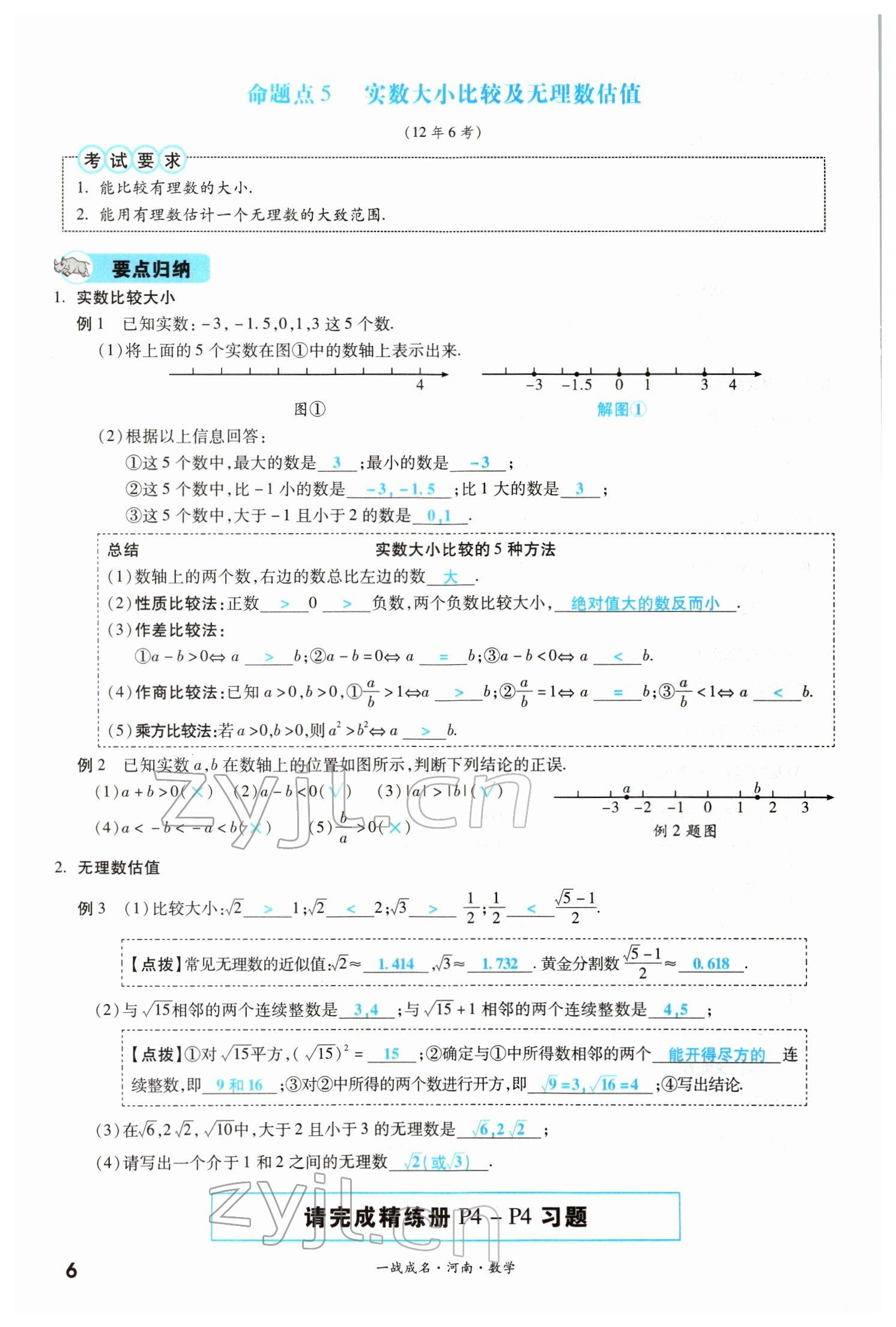 2022年一战成名考前新方案数学河南专版&nbsp;参考答案第6页