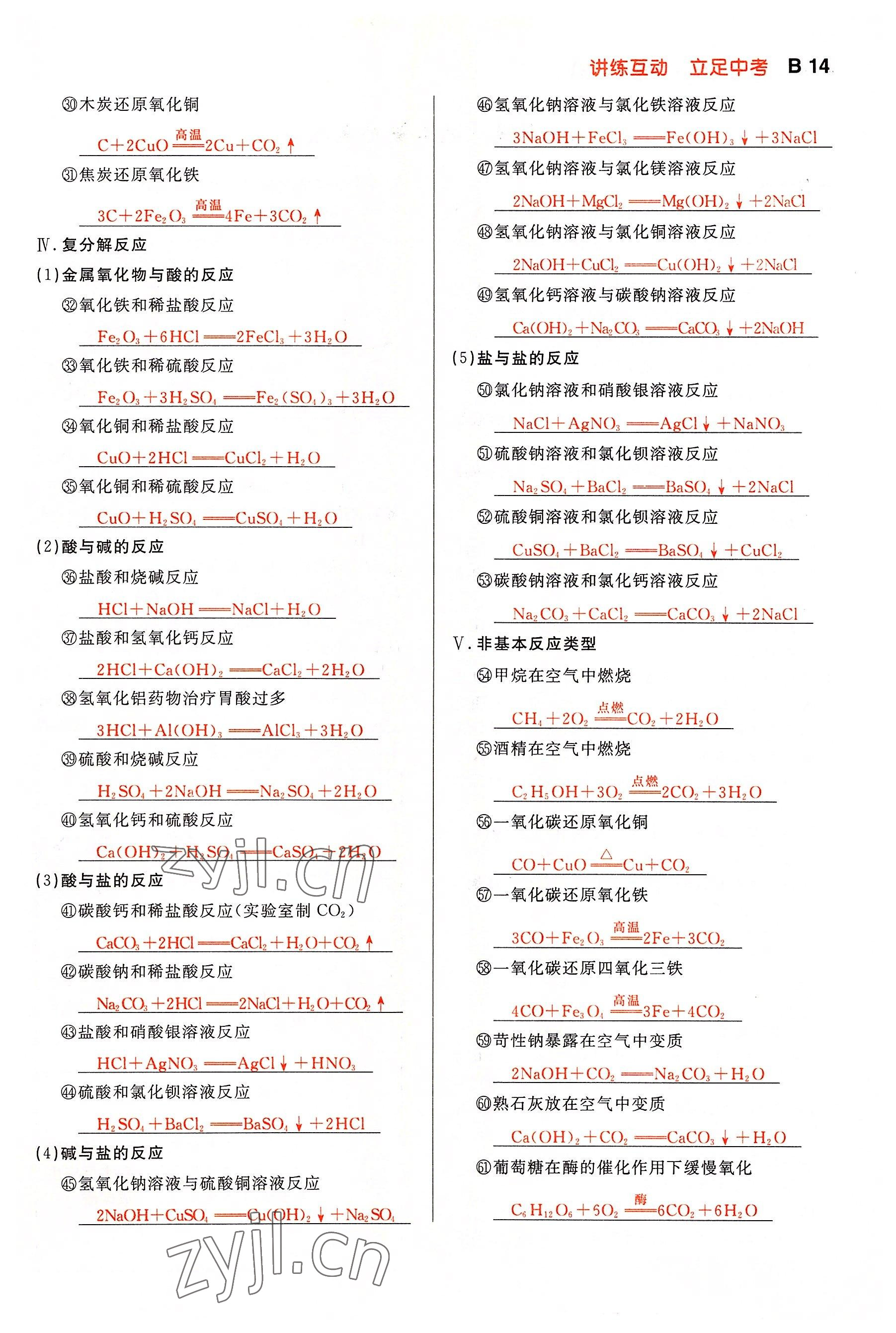 2022年中考先锋吉林出版集团化学黄石专版&nbsp;参考答案第14页