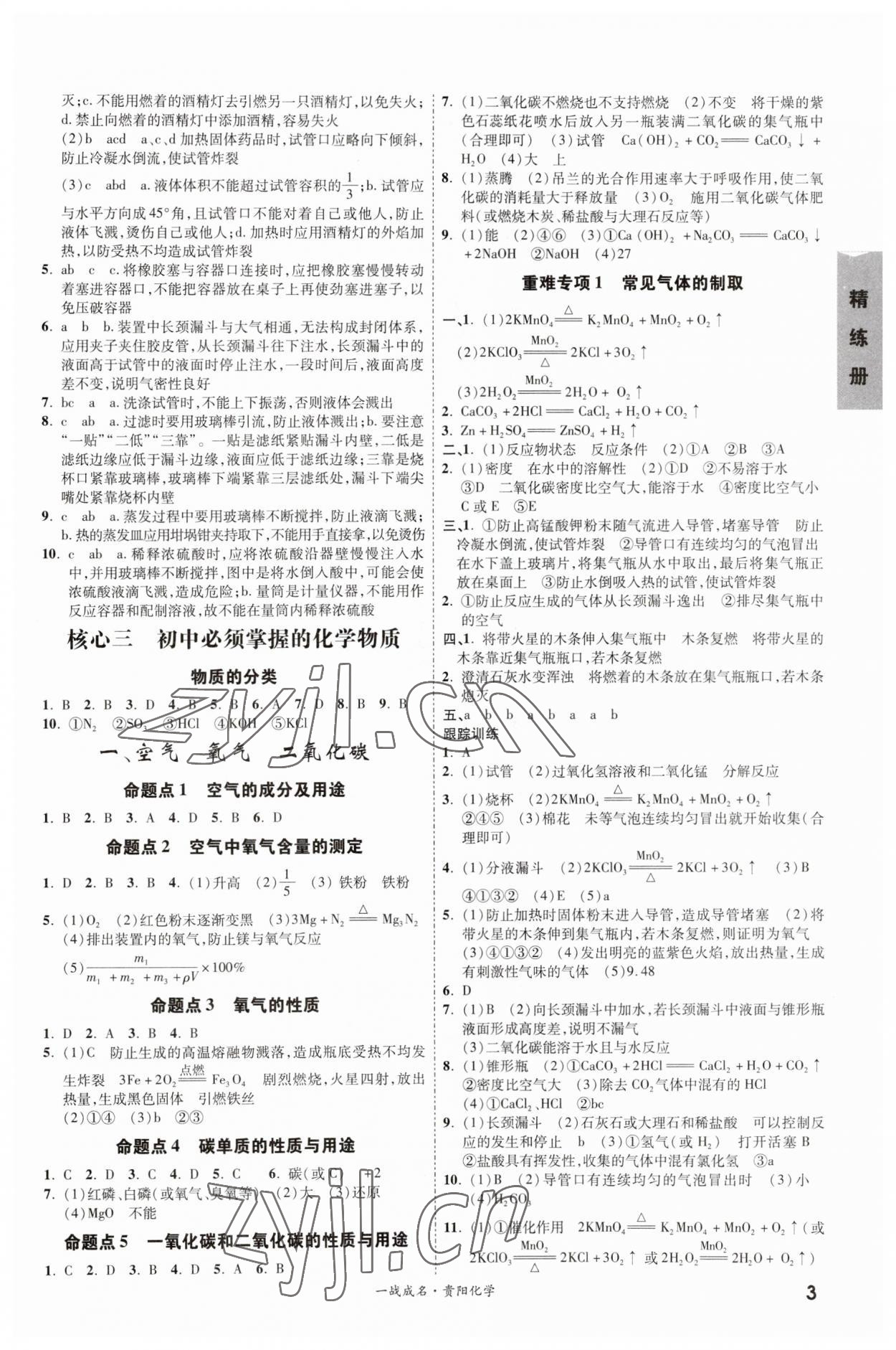 2023年一战成名考前新方案化学中考贵阳专版&nbsp;第3页