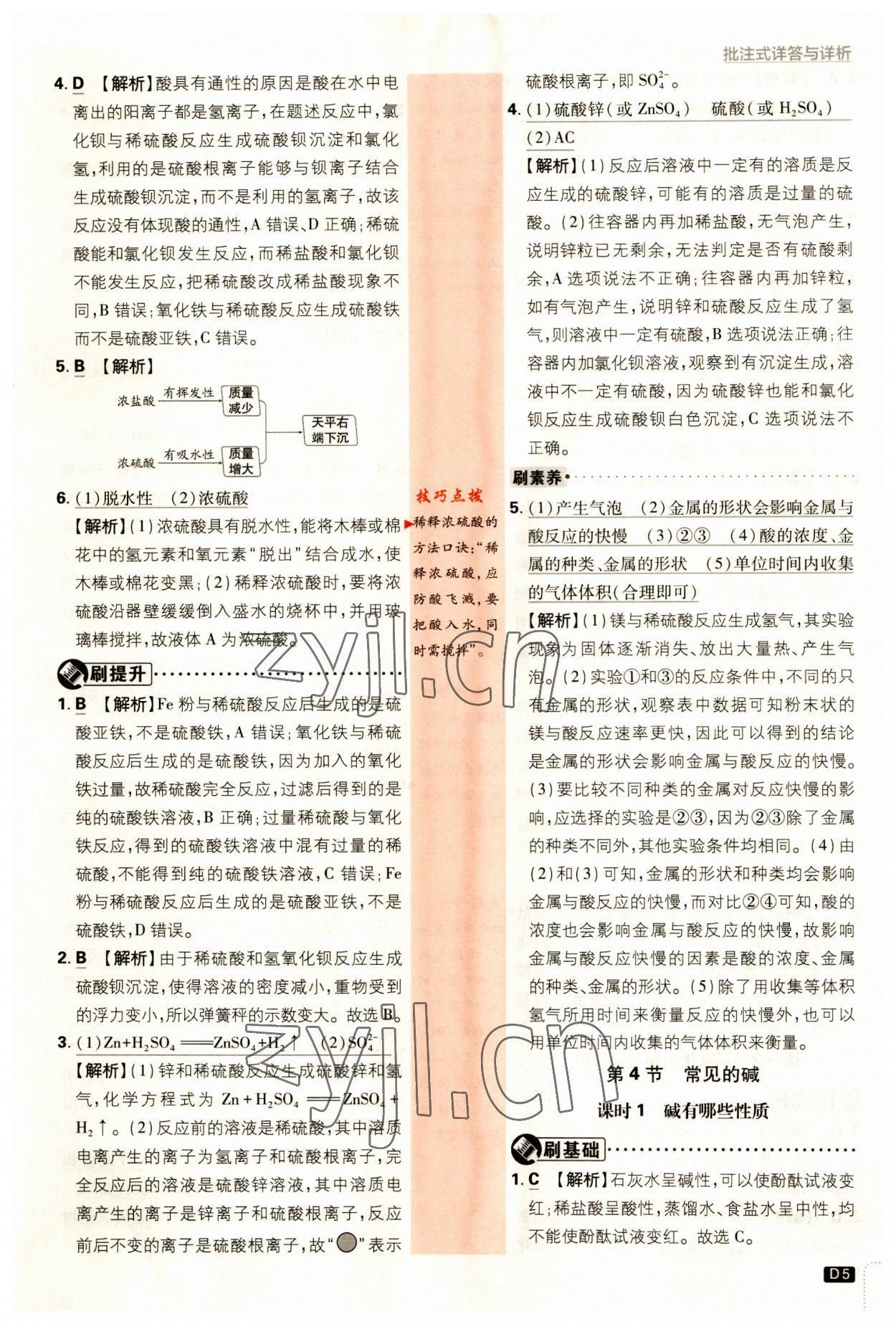 2023年初中必刷题九年级科学上册浙教版&nbsp;第5页