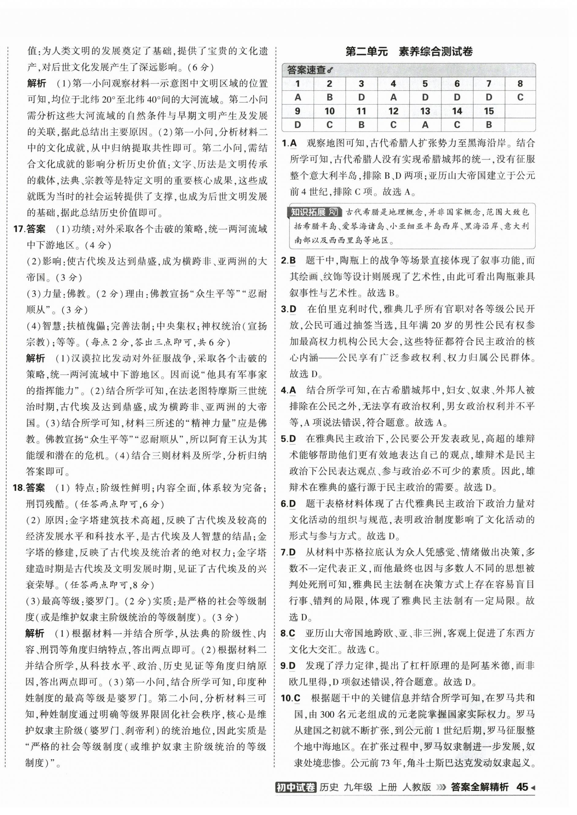 2026年5年中考3年模拟初中试卷九年级历史上册人教版&nbsp;第2页