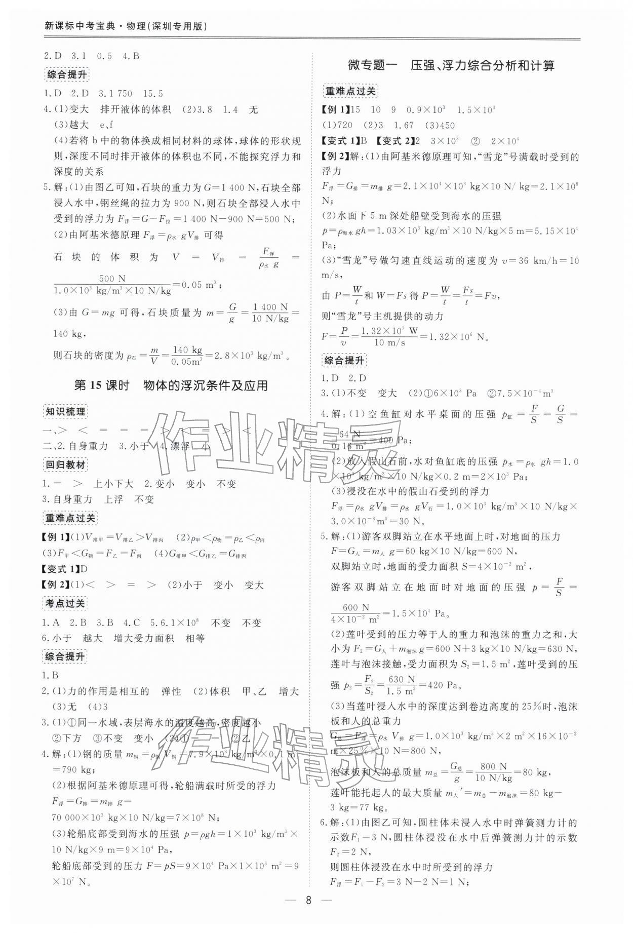 2026年新课标中考宝典物理深圳专版&nbsp;第10页