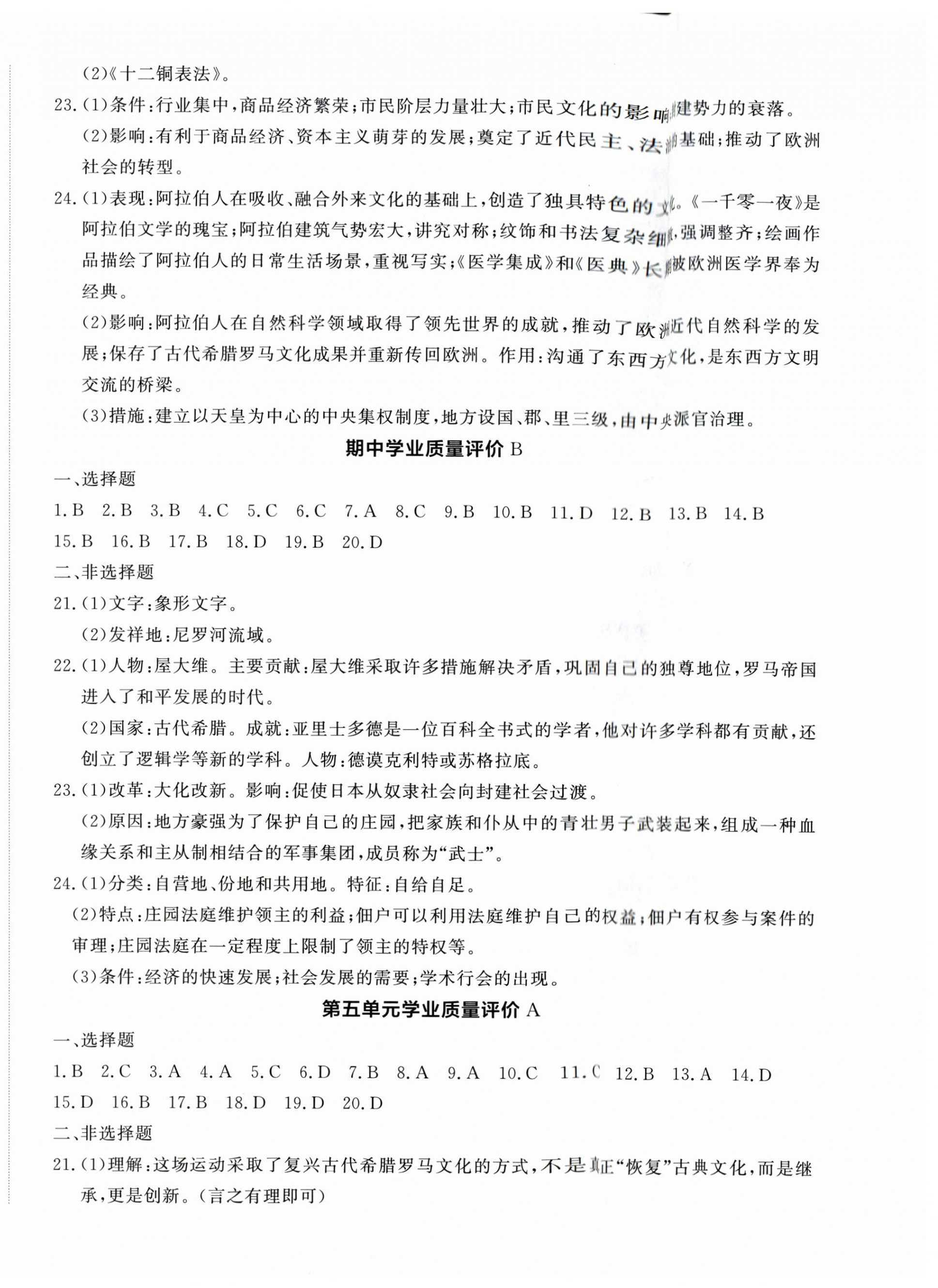 2026年精练课堂分层作业九年级历史上册人教版&nbsp;第4页