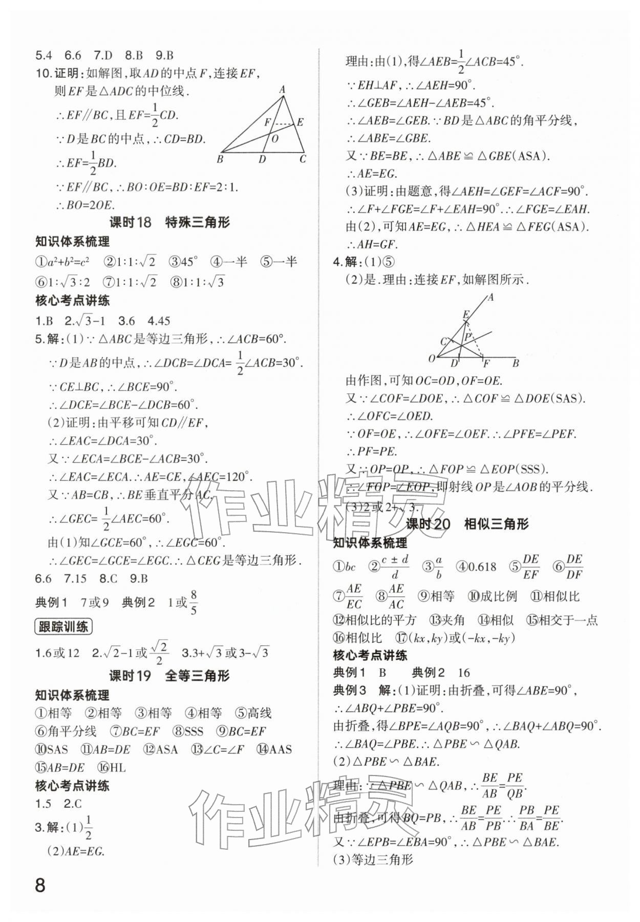 2026年分层新中考数学河南专版&nbsp;参考答案第8页