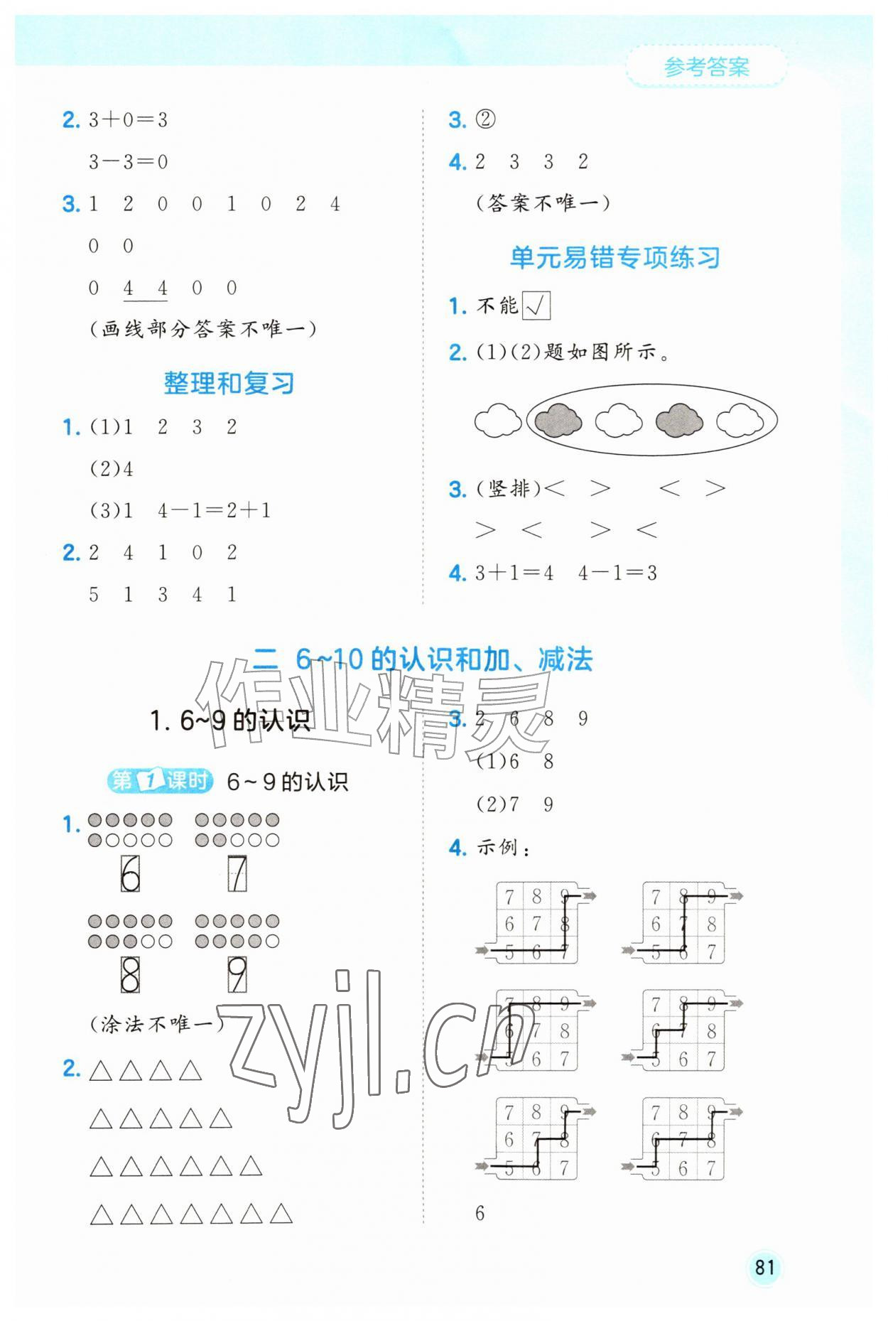2026年53随堂测一年级数学上册人教版&nbsp;第5页