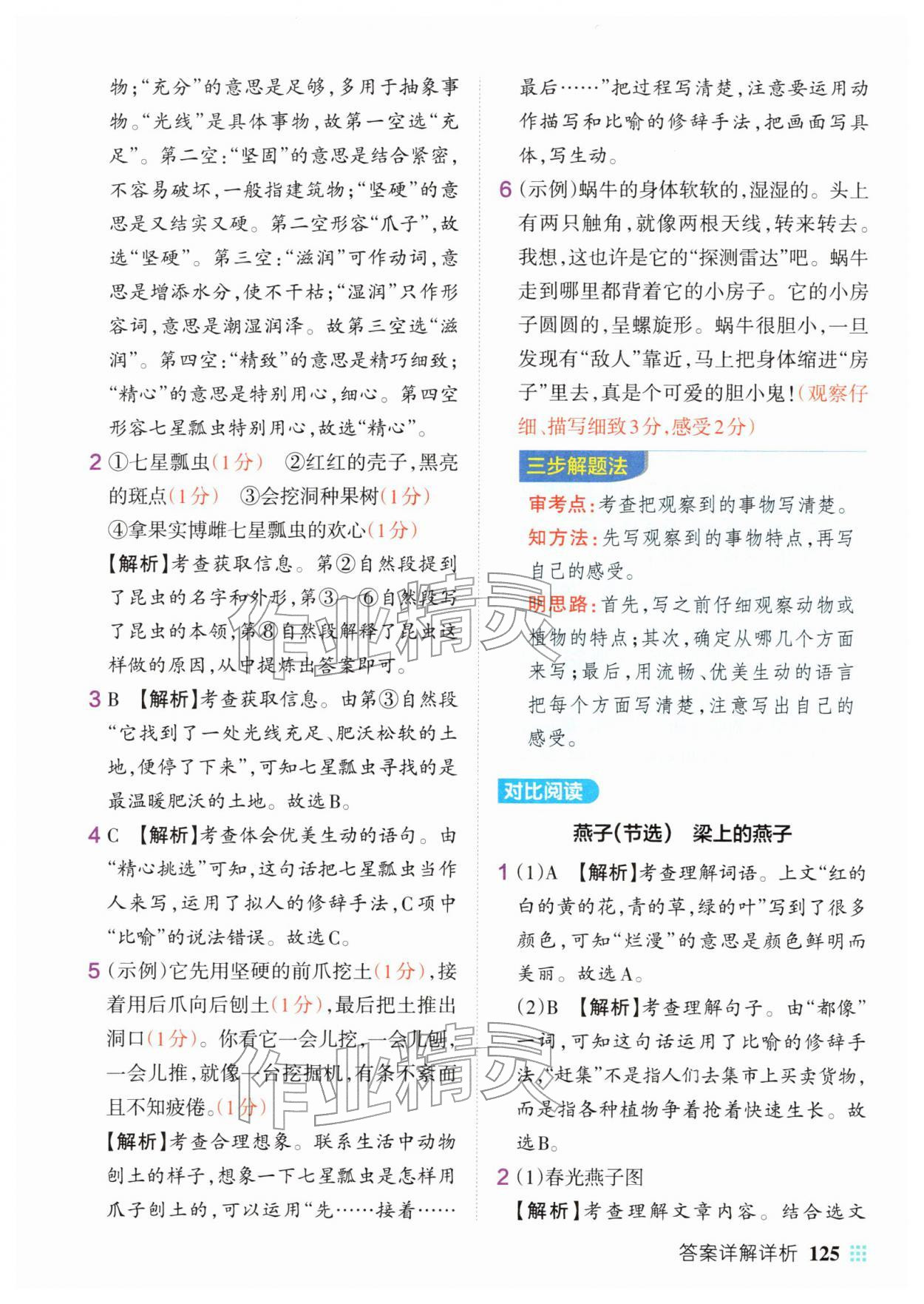 2026年绿卡小学同步阅读三年级语文下册人教版&nbsp;参考答案第3页