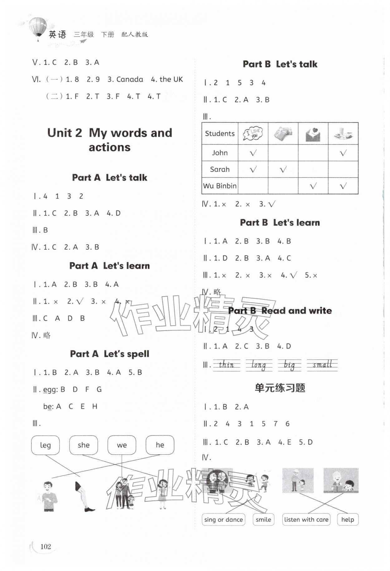 2026年同步练习册山东科学技术出版社三年级英语下册人教版&nbsp;第2页
