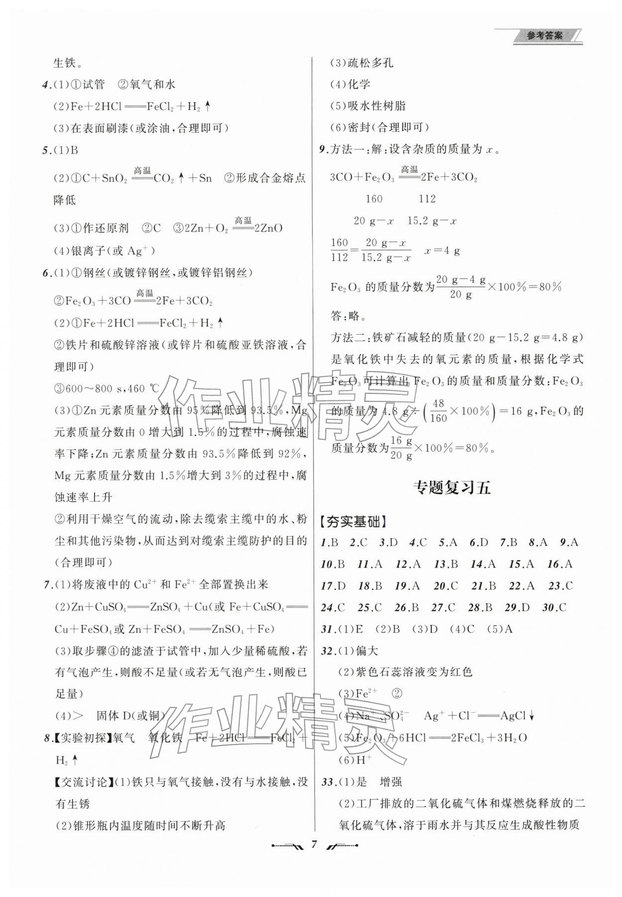 2026年中考全程复习训练化学&nbsp;第7页