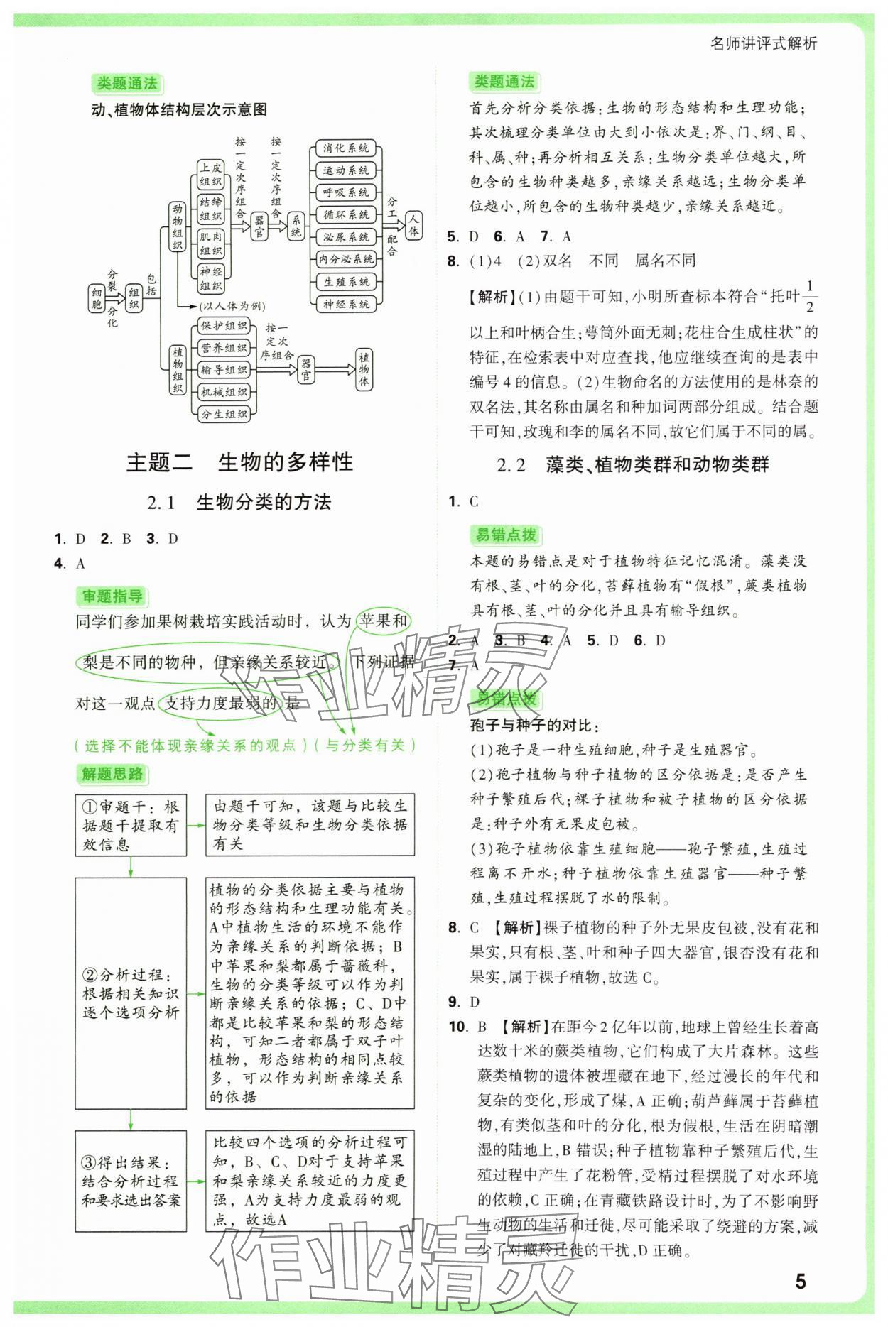 2025年万唯中考真题分类中考生物&nbsp;第5页