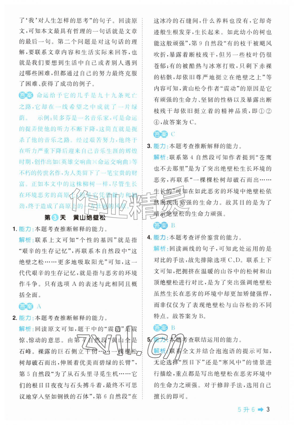 2026年阳光同学暑假阅读五年级语文&nbsp;第3页