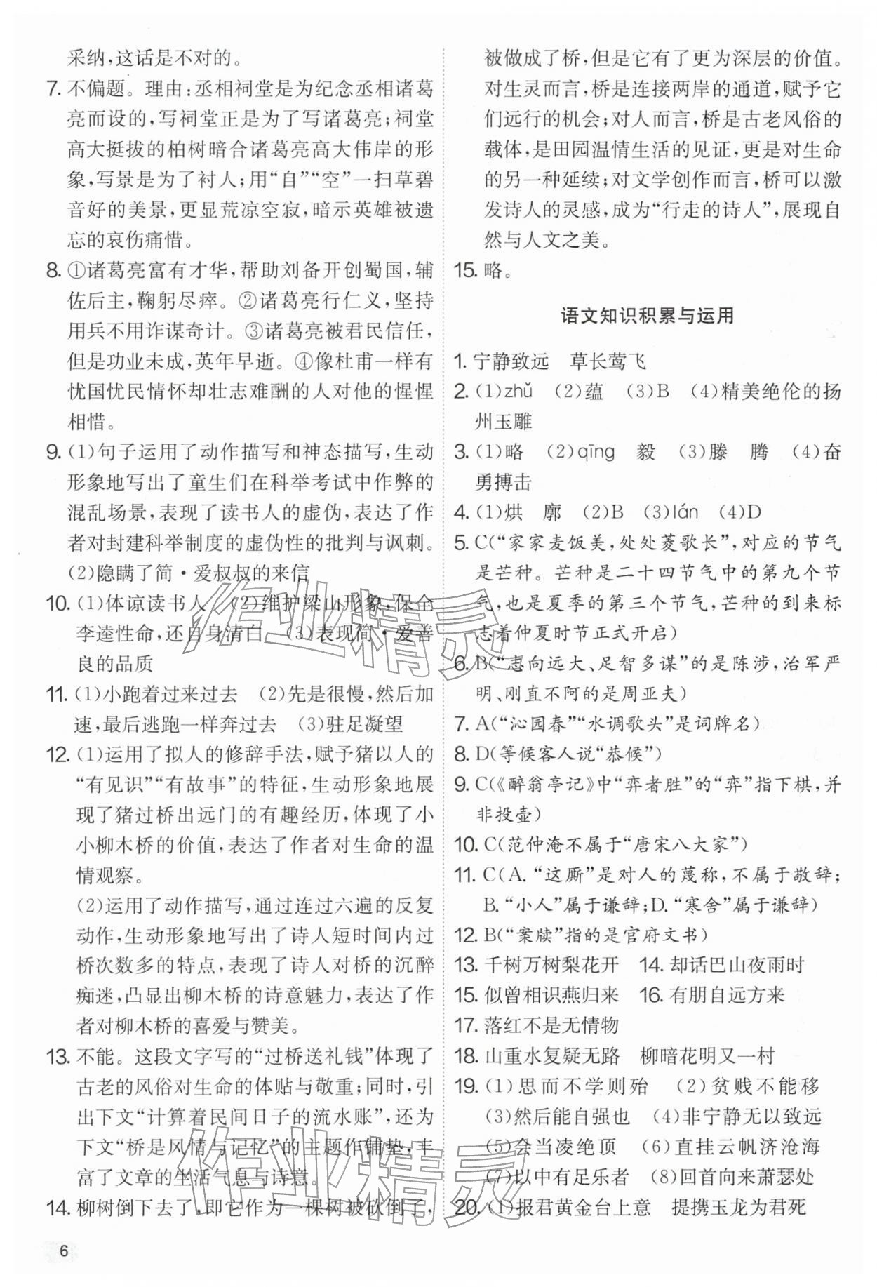 2026年中考复习指南语文吉林教育出版社&nbsp;第6页