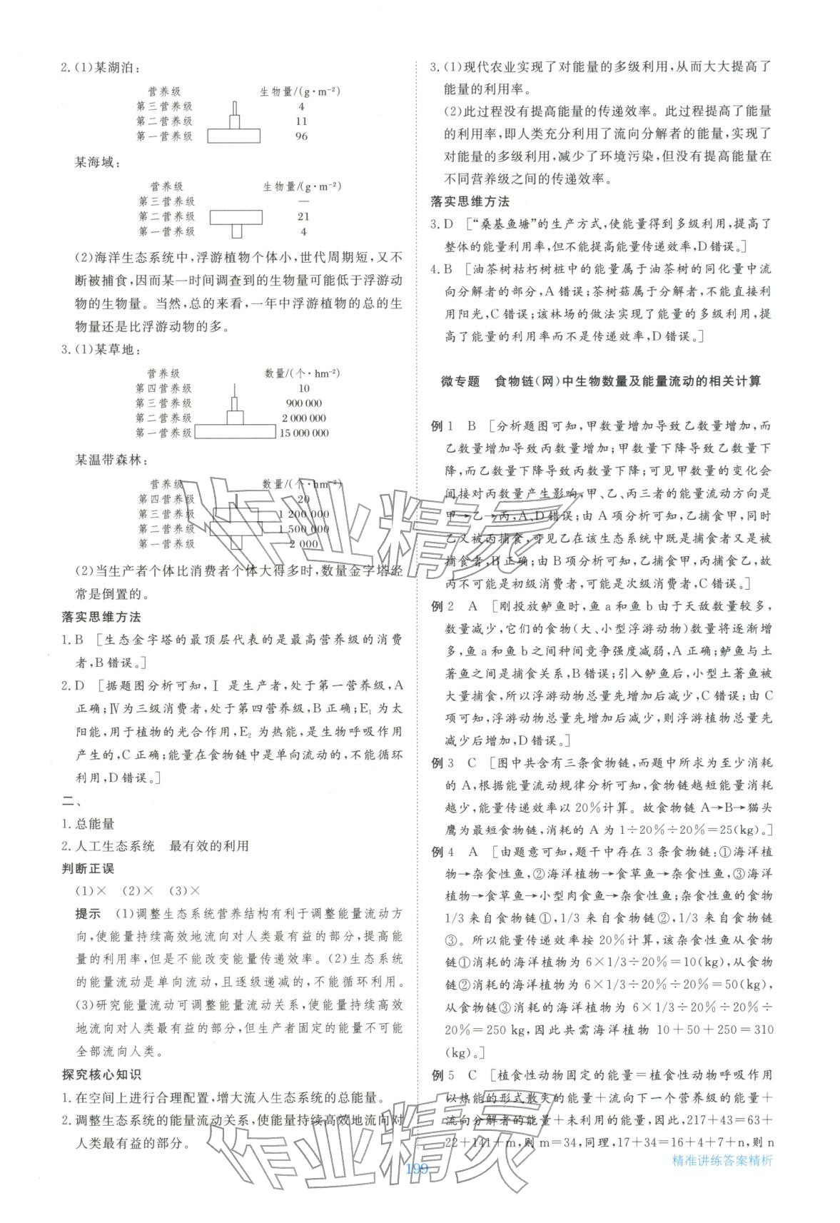 2025年步步高精准讲练生物选择性必修第二册&nbsp;参考答案第10页