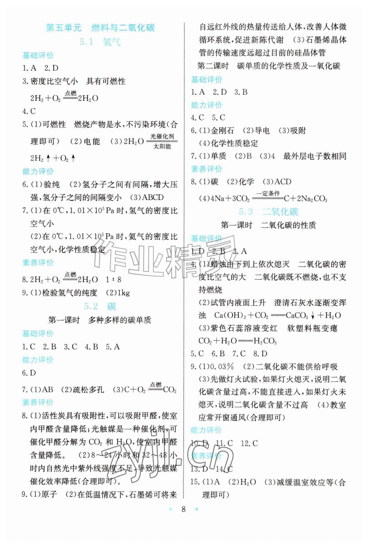 2026年配套综合练习甘肃九年级化学上册科学版&nbsp;第8页