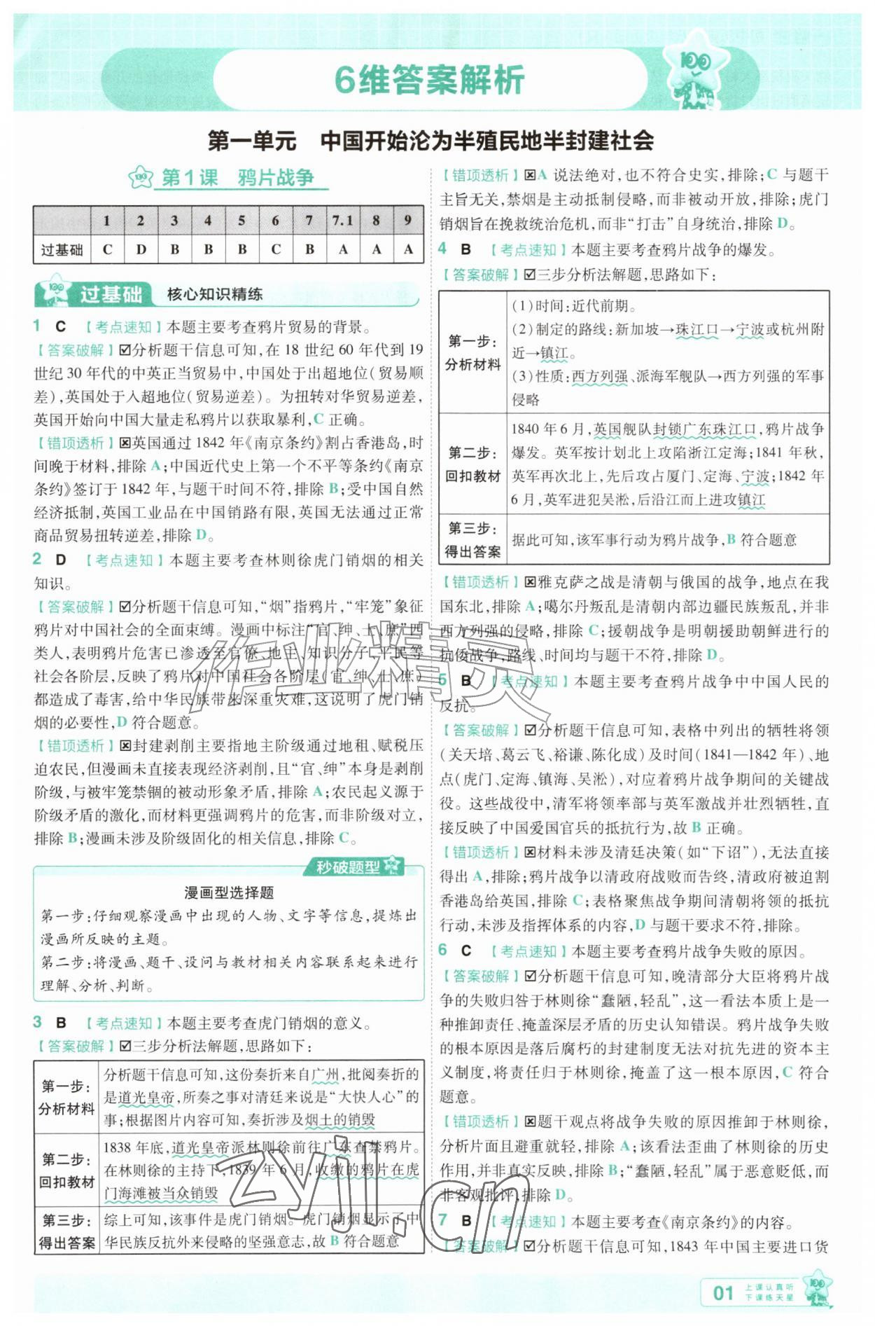 2026年一遍过八年级历史上册人教版&nbsp;第1页