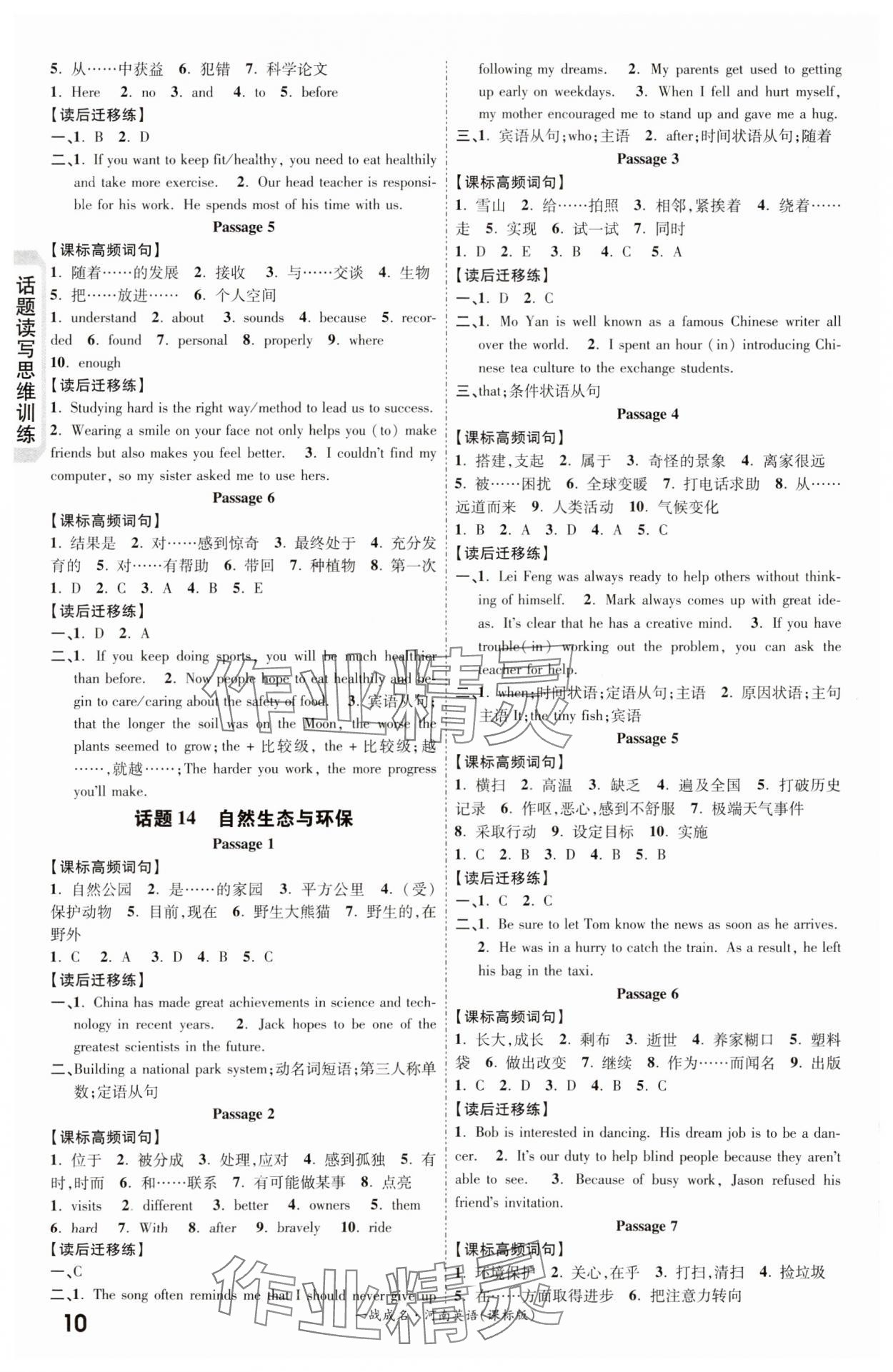 2024年一战成名考前新方案英语河南专版&nbsp;第10页