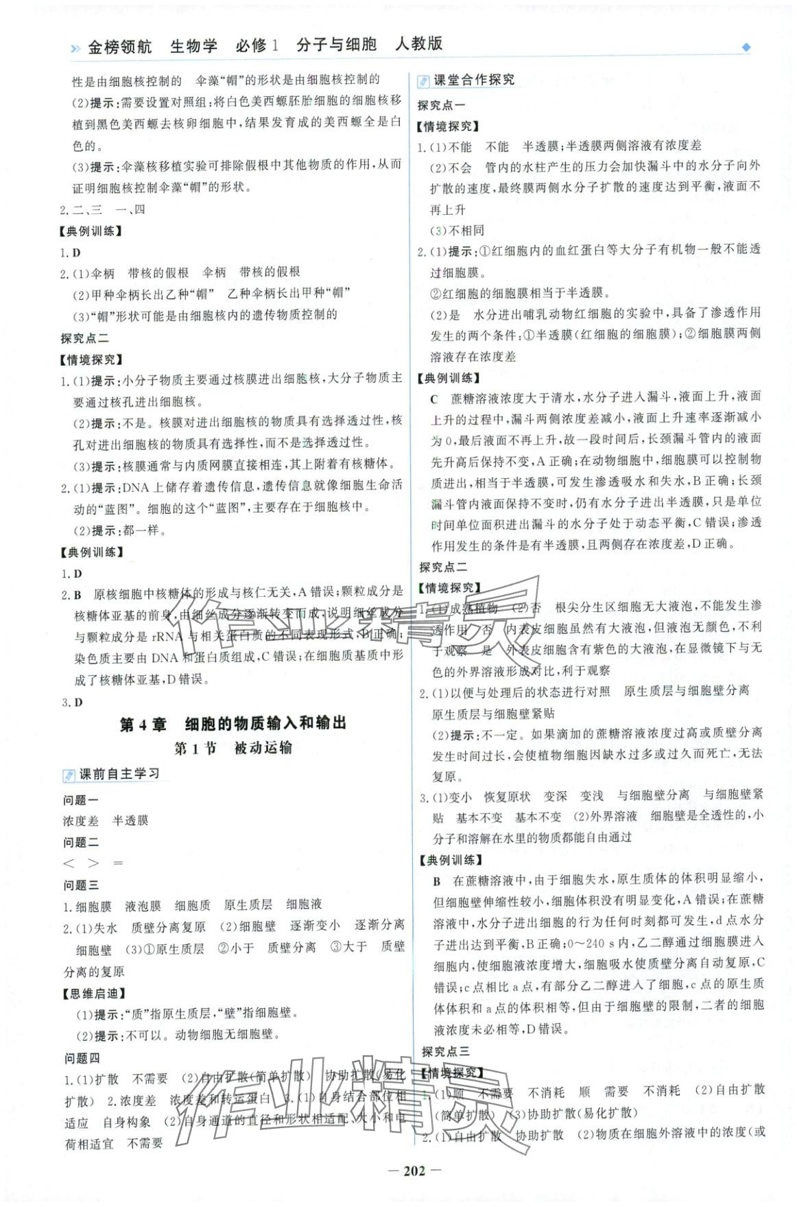 2025年金榜领航高中生物必修第一册人教版&nbsp;第6页
