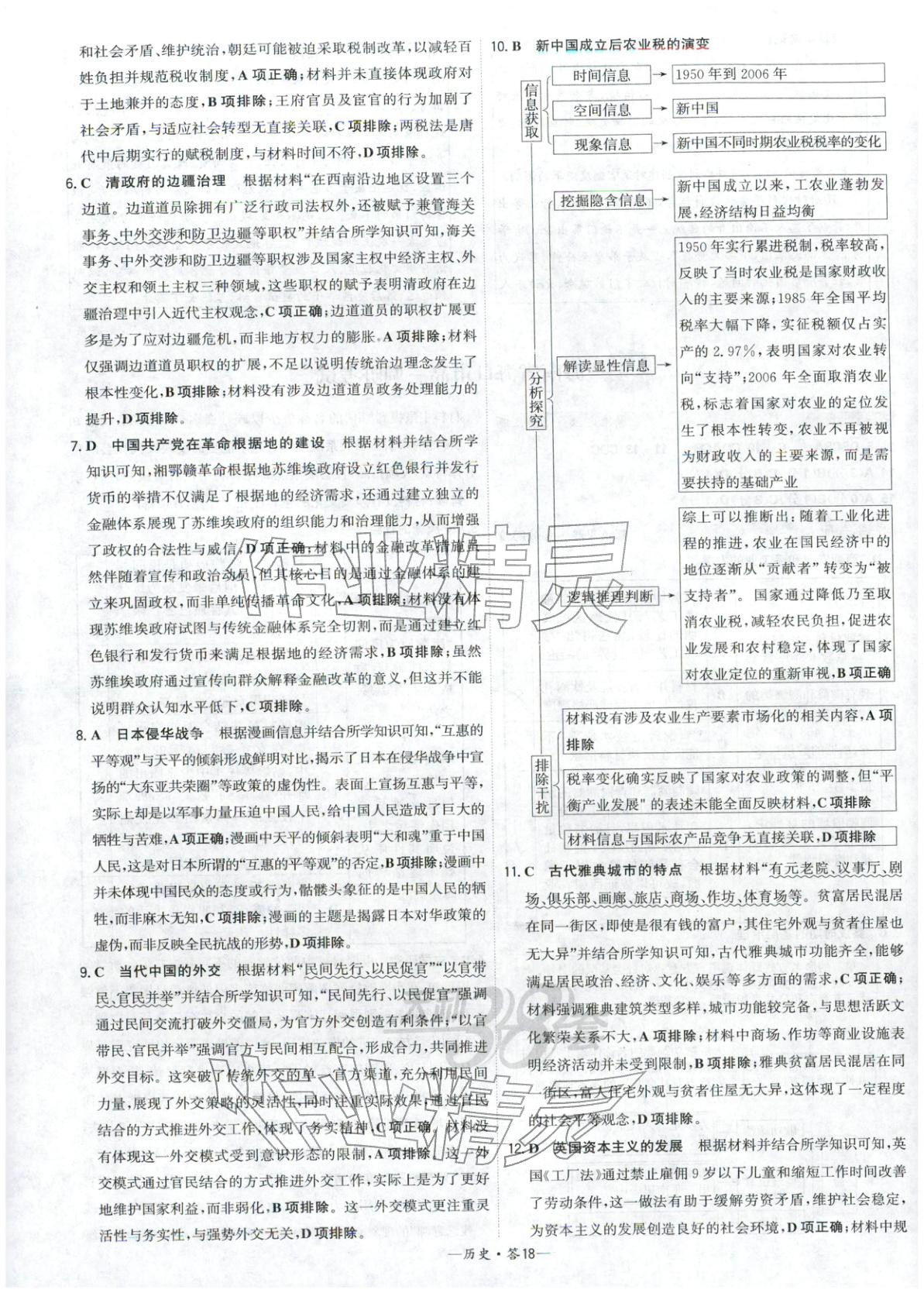 2026年高考模拟试题汇编高中历史全一册通用版&nbsp;参考答案第18页