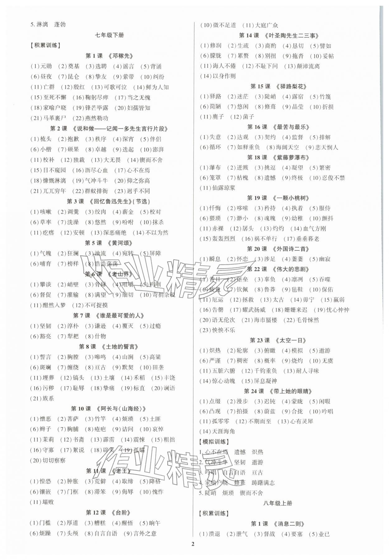 2026年初中新结构综合复习语文中考广东专版&nbsp;第4页