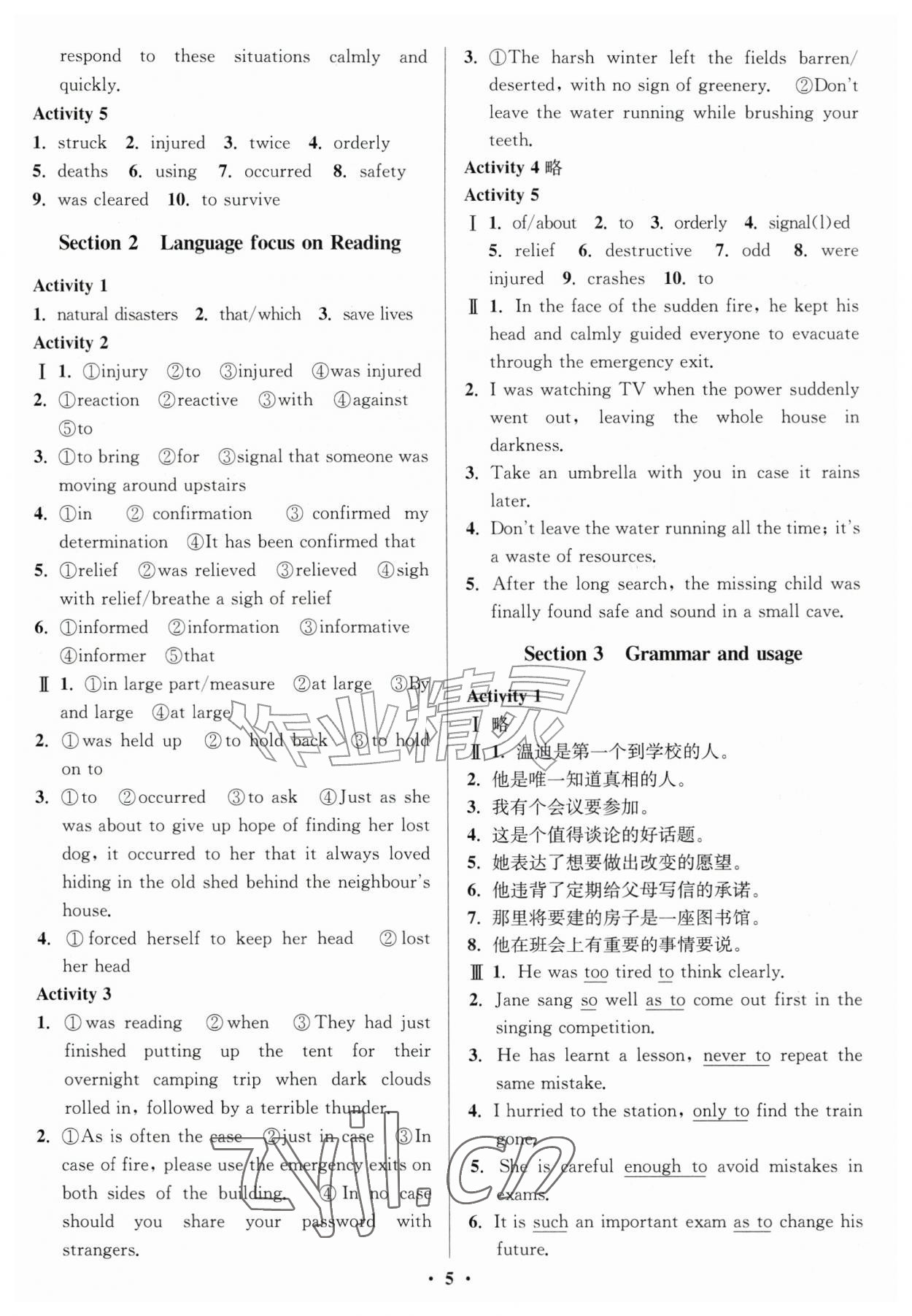2026年活动单导学课程高中英语必修第三册译林版&nbsp;第5页