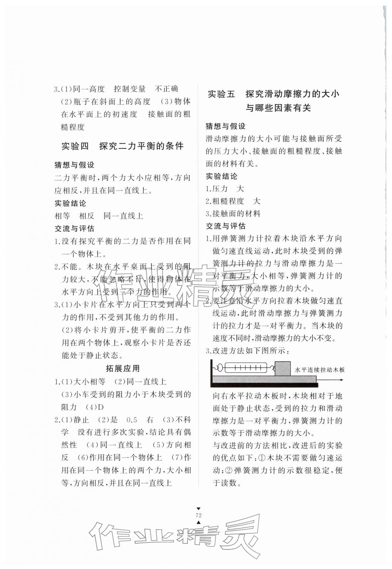 2026年实验报告册江西教育出版社八年级物理下册人教版&nbsp;第2页