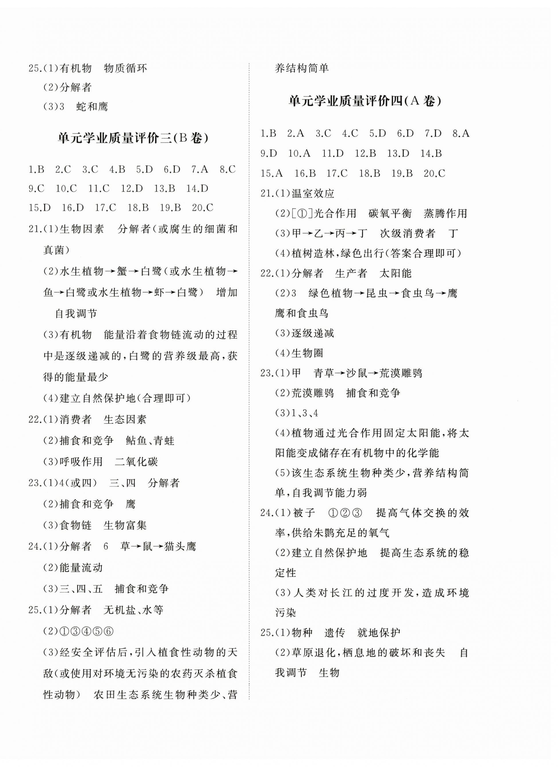 2026年精练课堂分层作业八年级生物下册济南版&nbsp;第4页