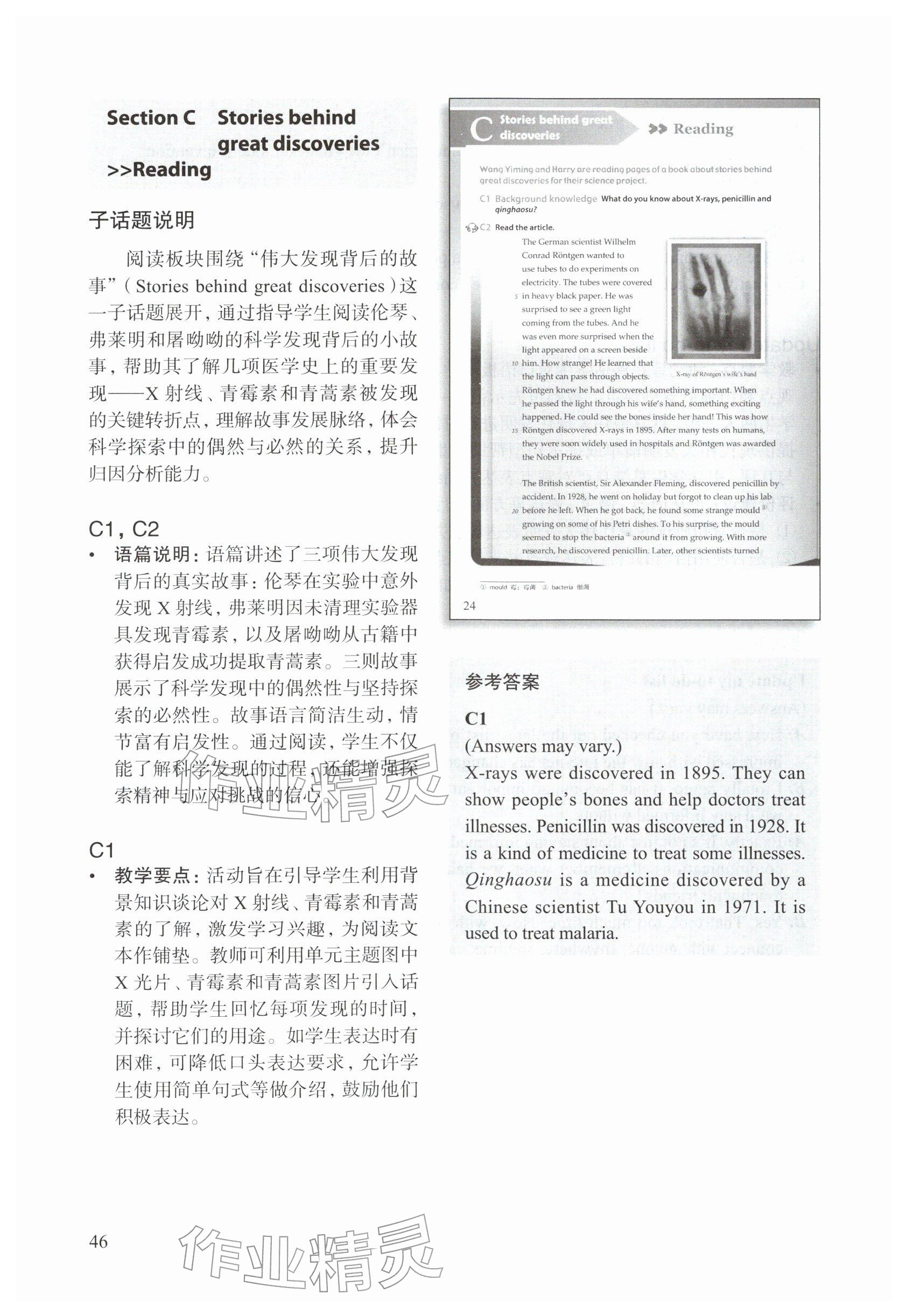 2026年教材课本八年级英语下册沪教版五四制&nbsp;参考答案第46页