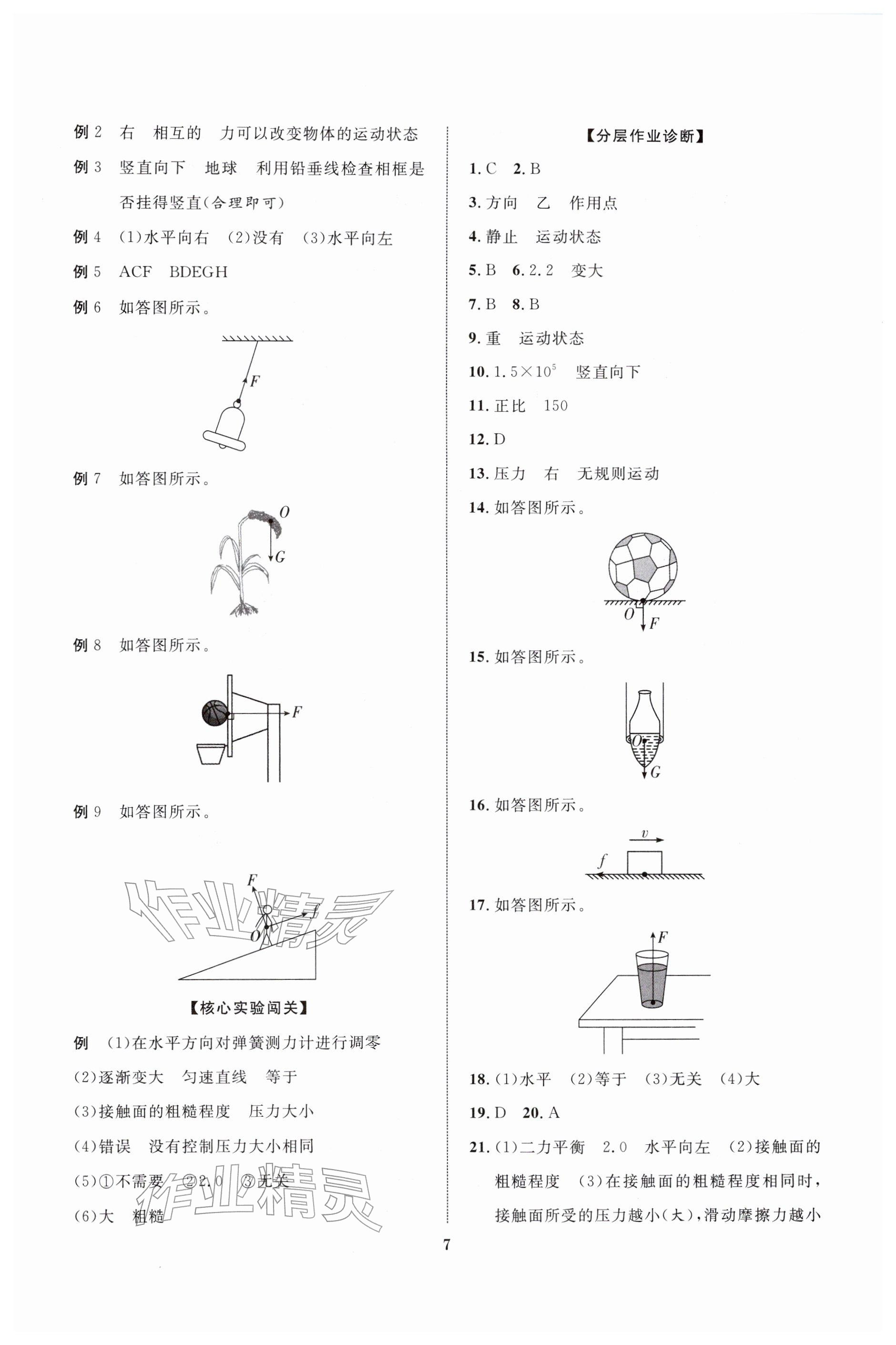 2026年初中新课标全程复习方略物理&nbsp;参考答案第7页