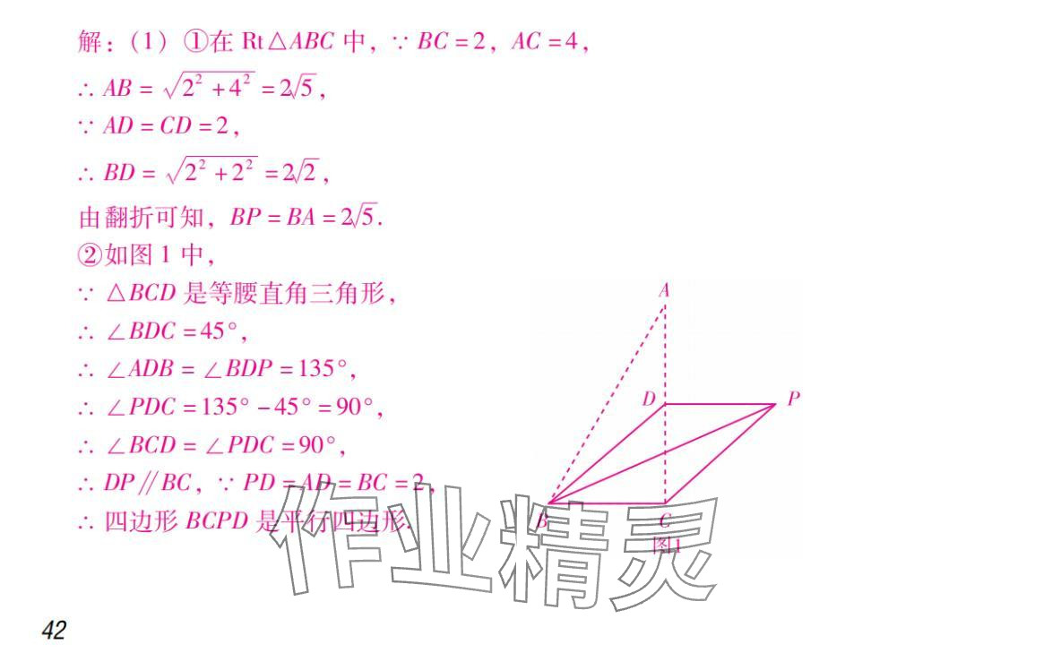 2024年激智数学中考&nbsp;参考答案第42页