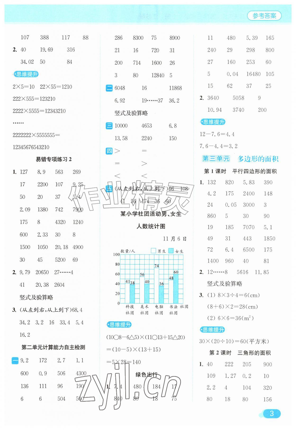 2026年亮点给力计算天天练五年级数学上册苏教版&nbsp;第3页