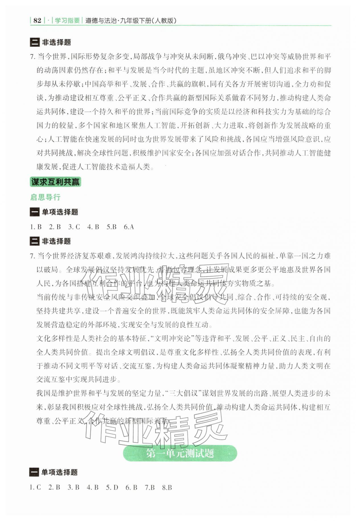 2026年学习指要九年级道德与法治下册人教版&nbsp;第2页