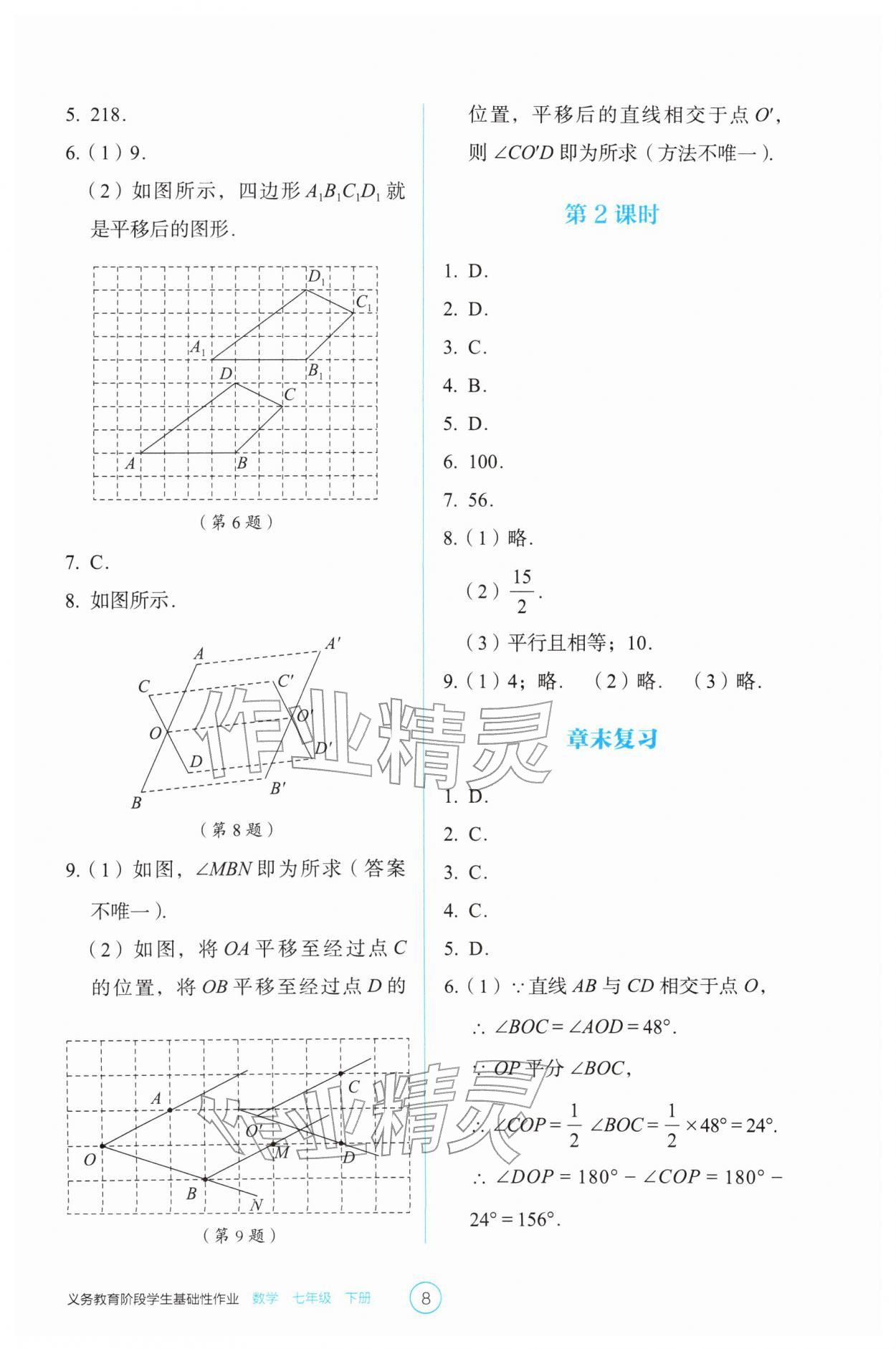 2026年学生基础性作业七年级数学下册人教版&nbsp;第8页