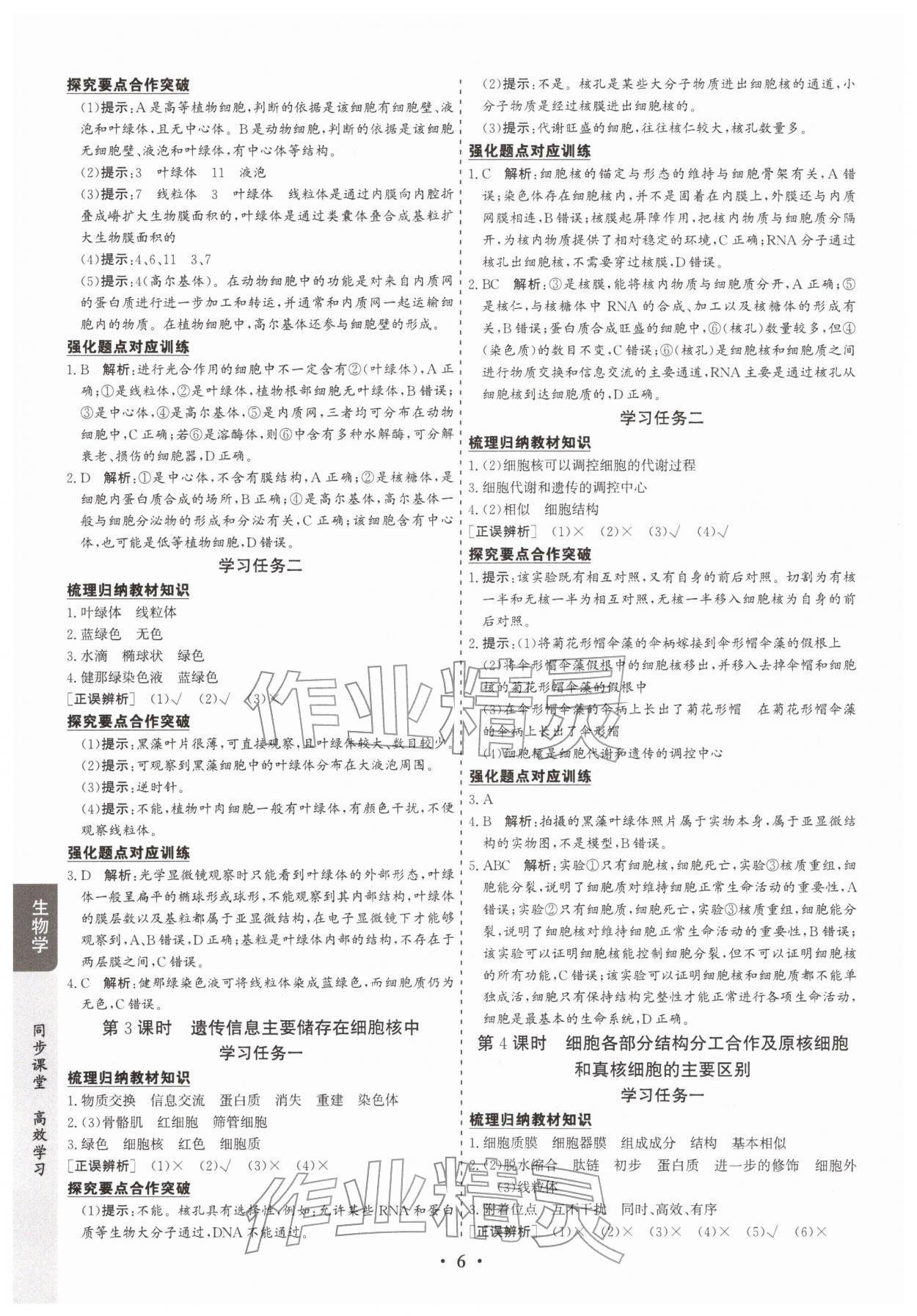 2025年凤凰易学案高中生物必修第一册苏教版&nbsp;第6页
