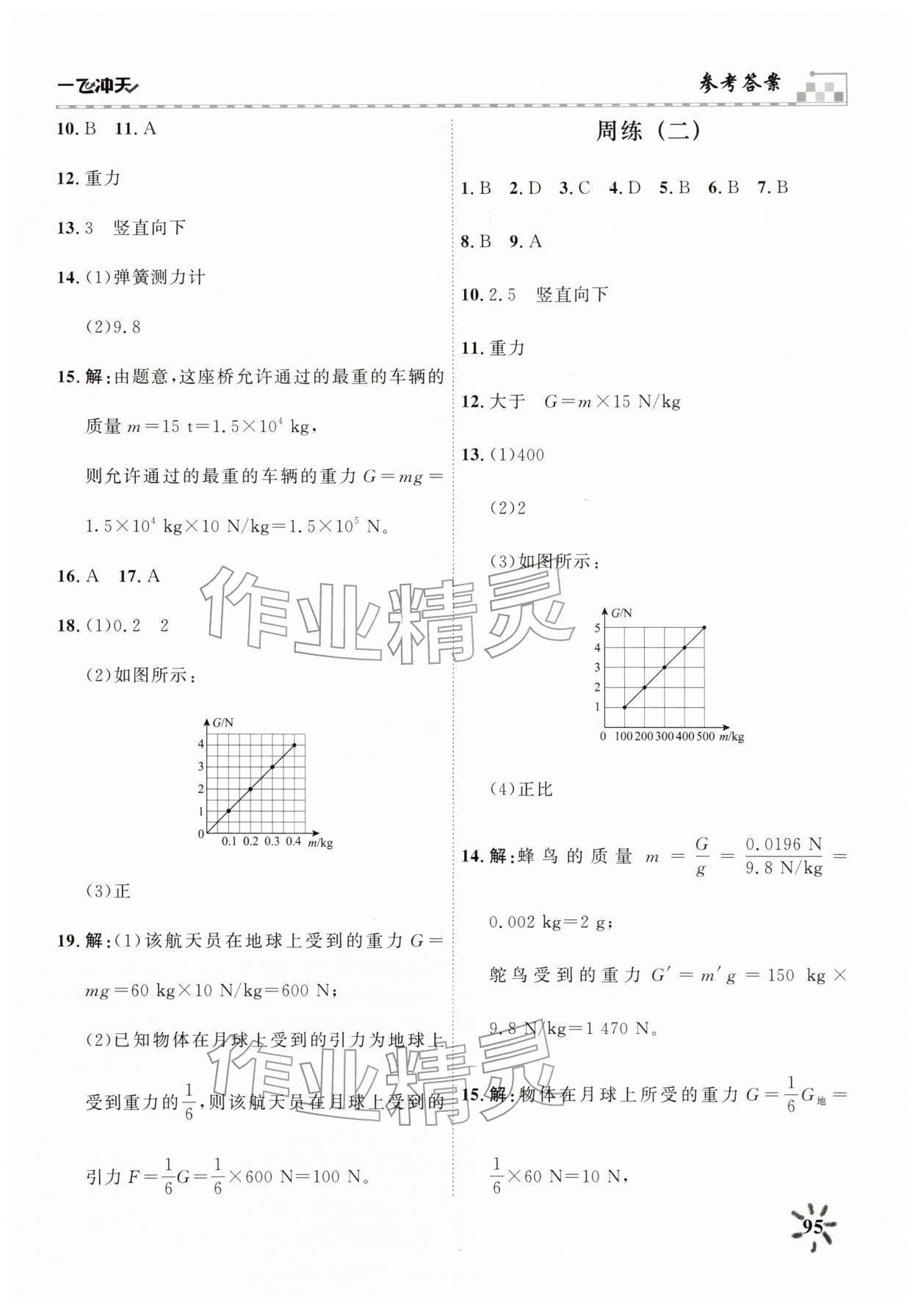 2026年一飞冲天八年级物理下册人教版&nbsp;第3页
