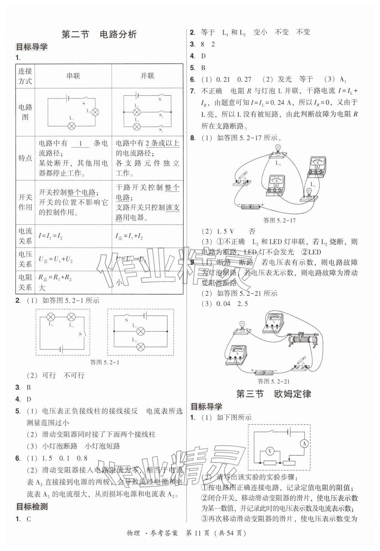 2026年中考高效复习学与教物理广州专版&nbsp;参考答案第11页