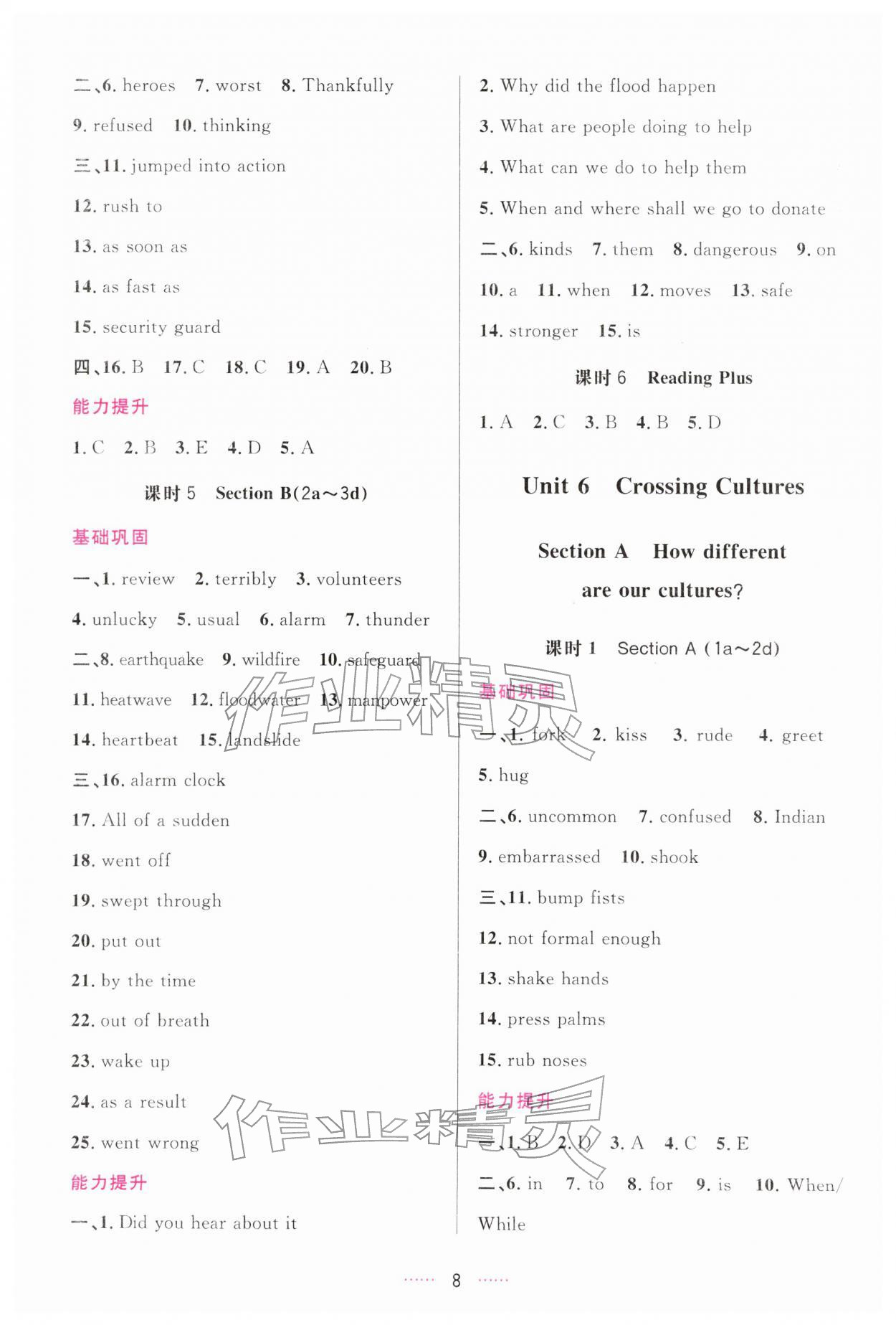 2026年三维数字课堂八年级英语下册人教版&nbsp;第8页