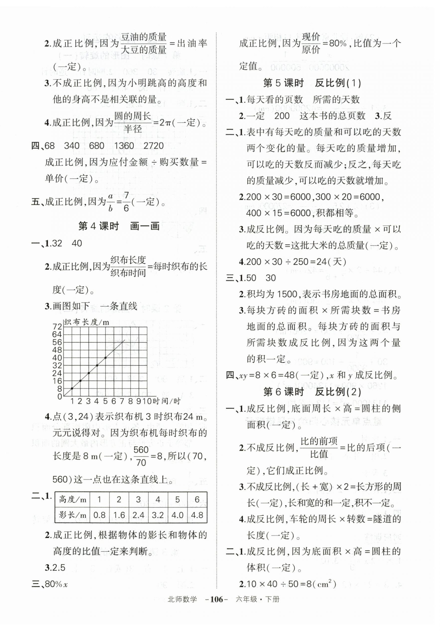 2026年状元成才路创优作业100分六年级数学下册北师大版&nbsp;第8页