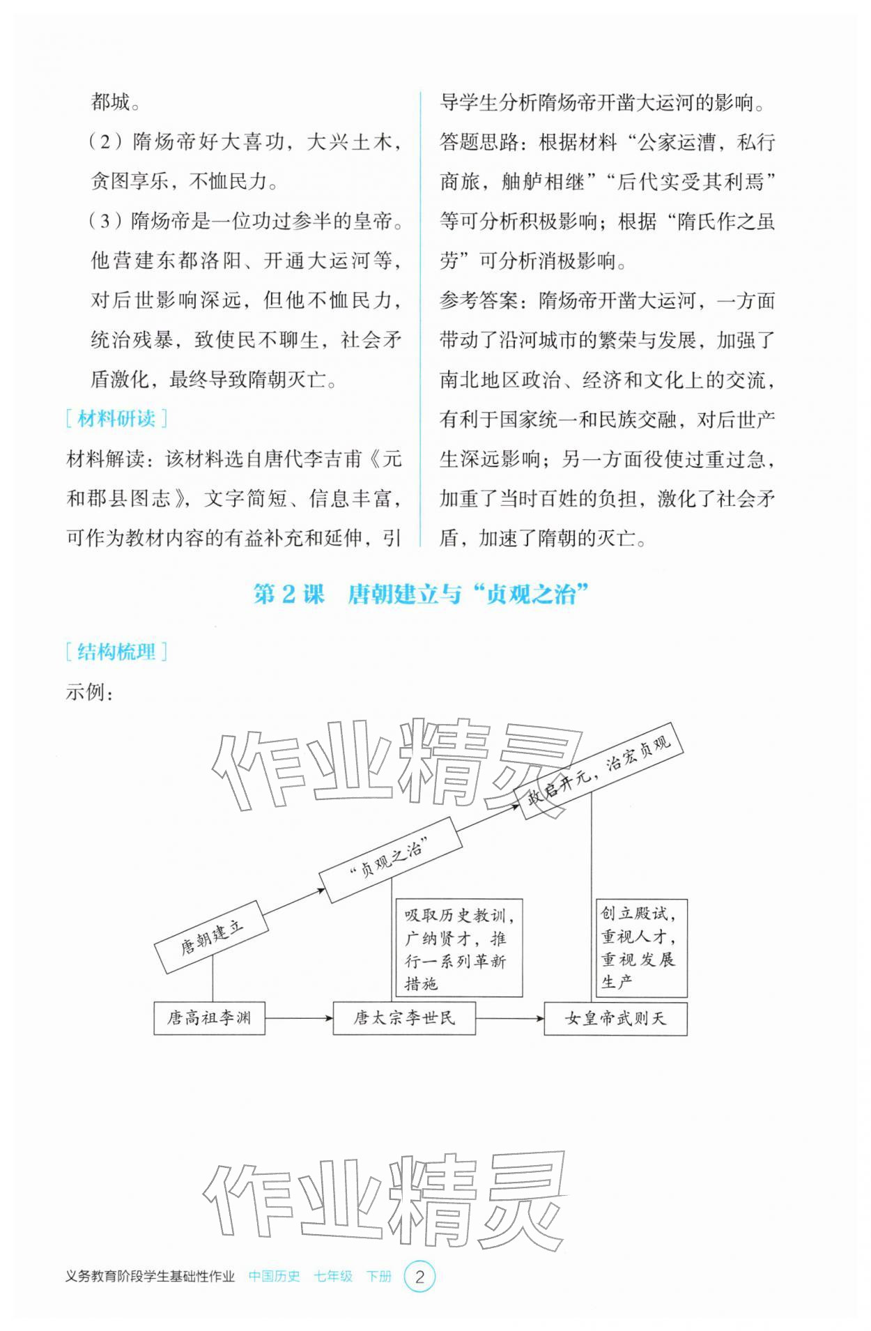 2026年学生基础性作业七年级历史下册人教版&nbsp;第2页