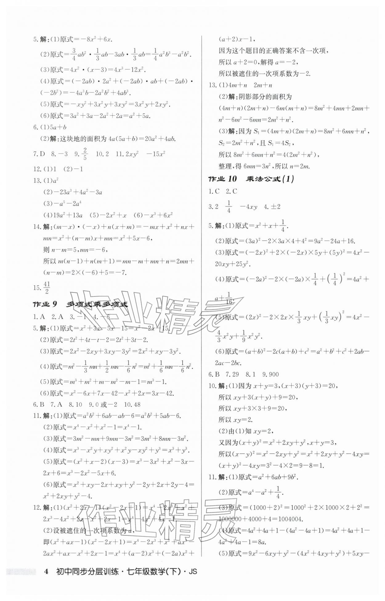 2026年同步分层训练七年级数学下册苏科版&nbsp;第4页