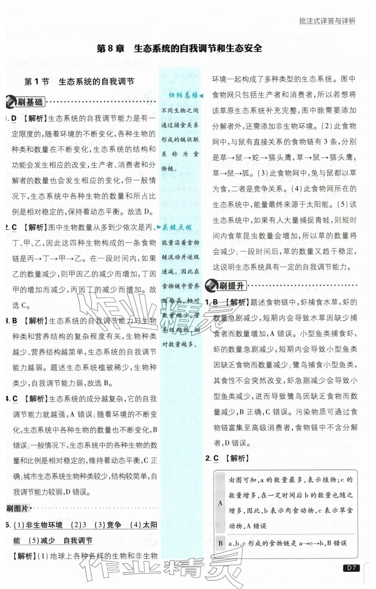 2026年初中必刷题七年级生物下册苏教版&nbsp;第7页