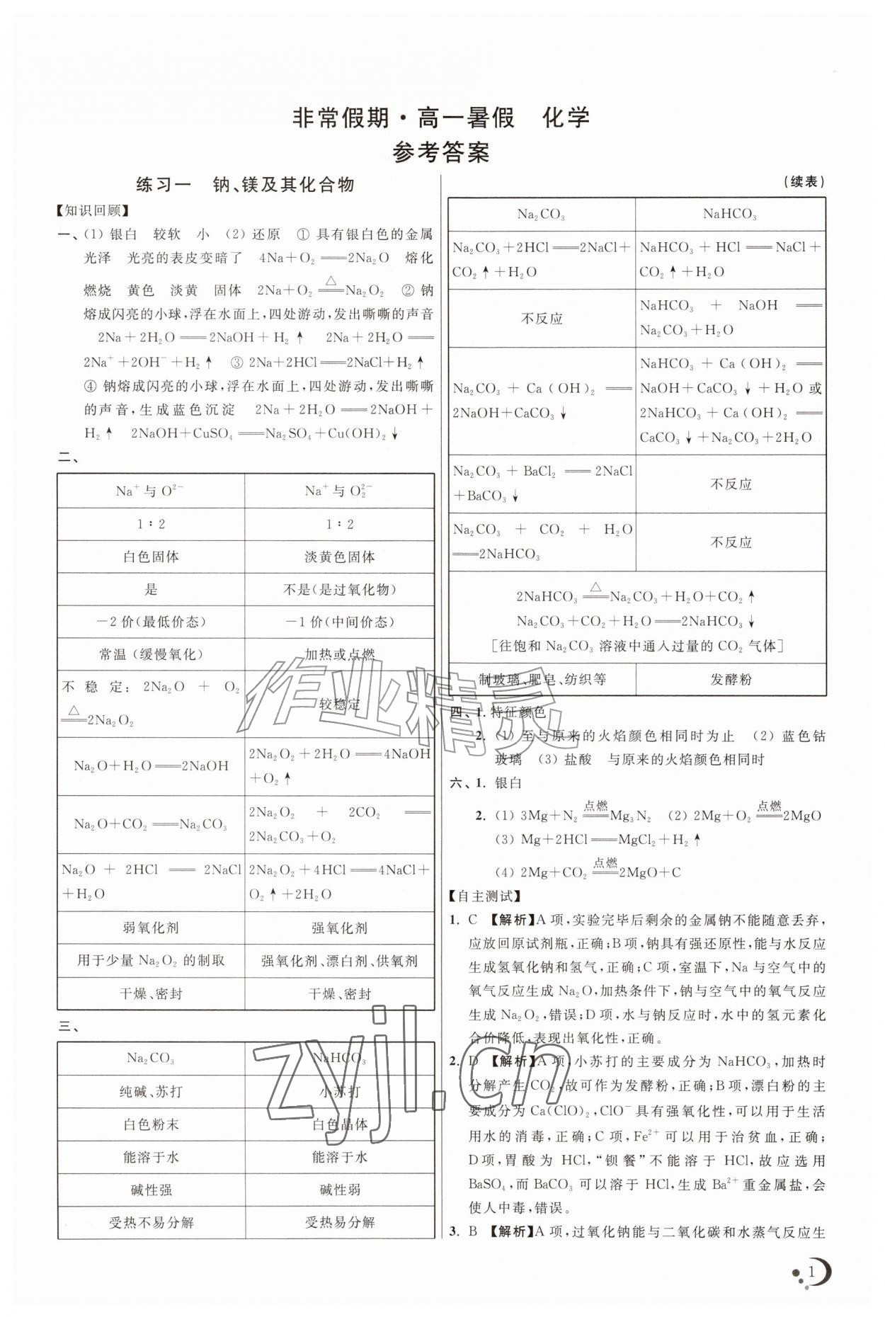 2026年非常假期高一化学通用版南京出版社&nbsp;第3页