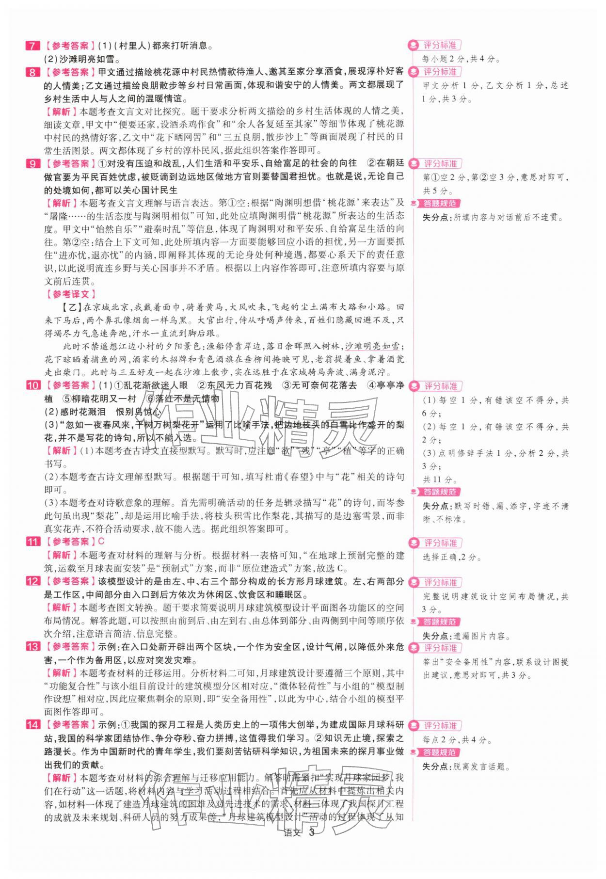 2026年金考卷45套汇编语文深圳专版&nbsp;第3页