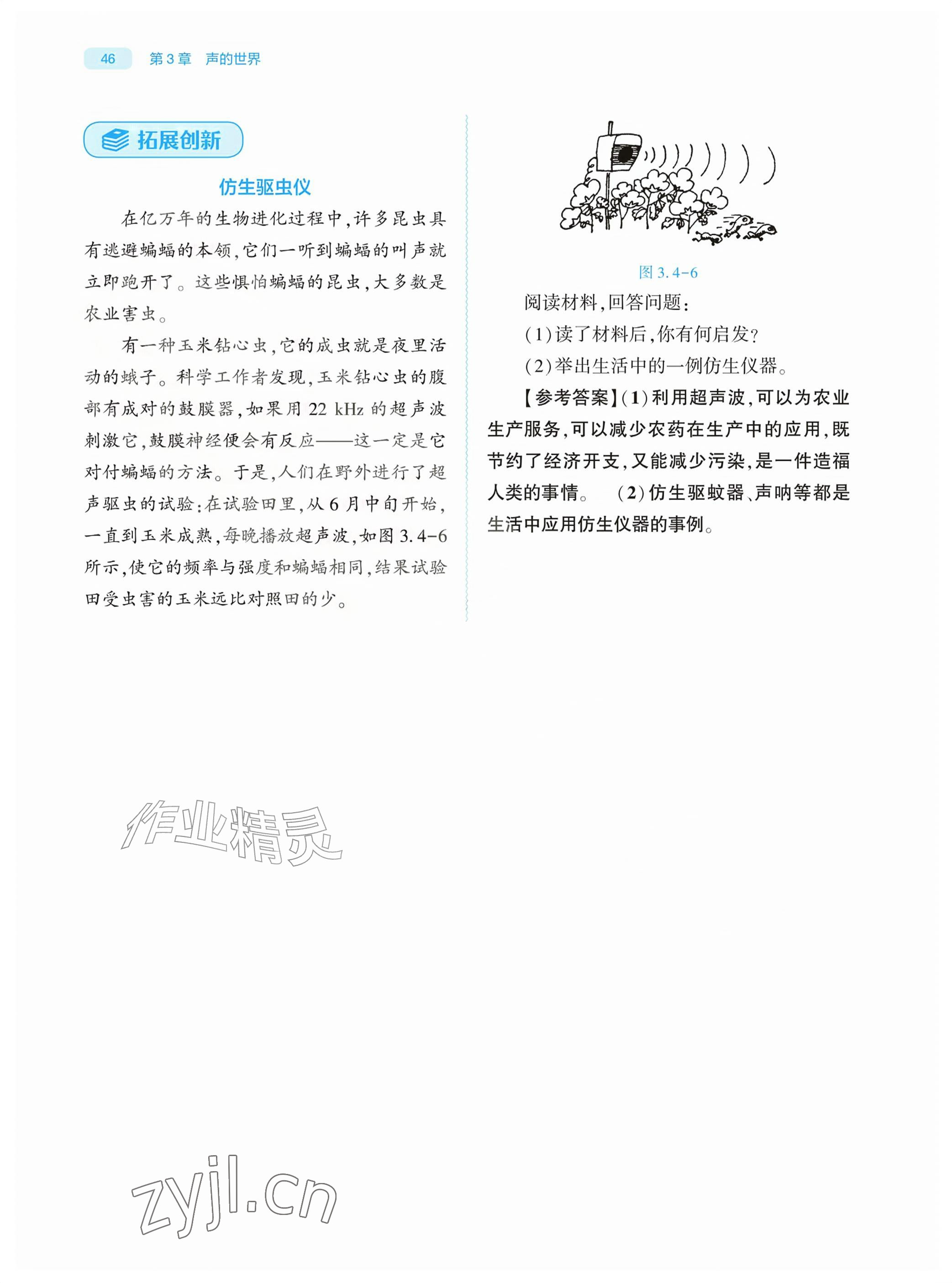 2026年基础训练大象出版社八年级物理上册教科版&nbsp;参考答案第46页