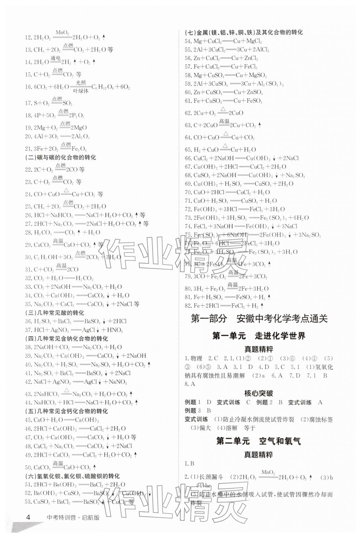 2026年中考特训营化学安徽专版&nbsp;第4页