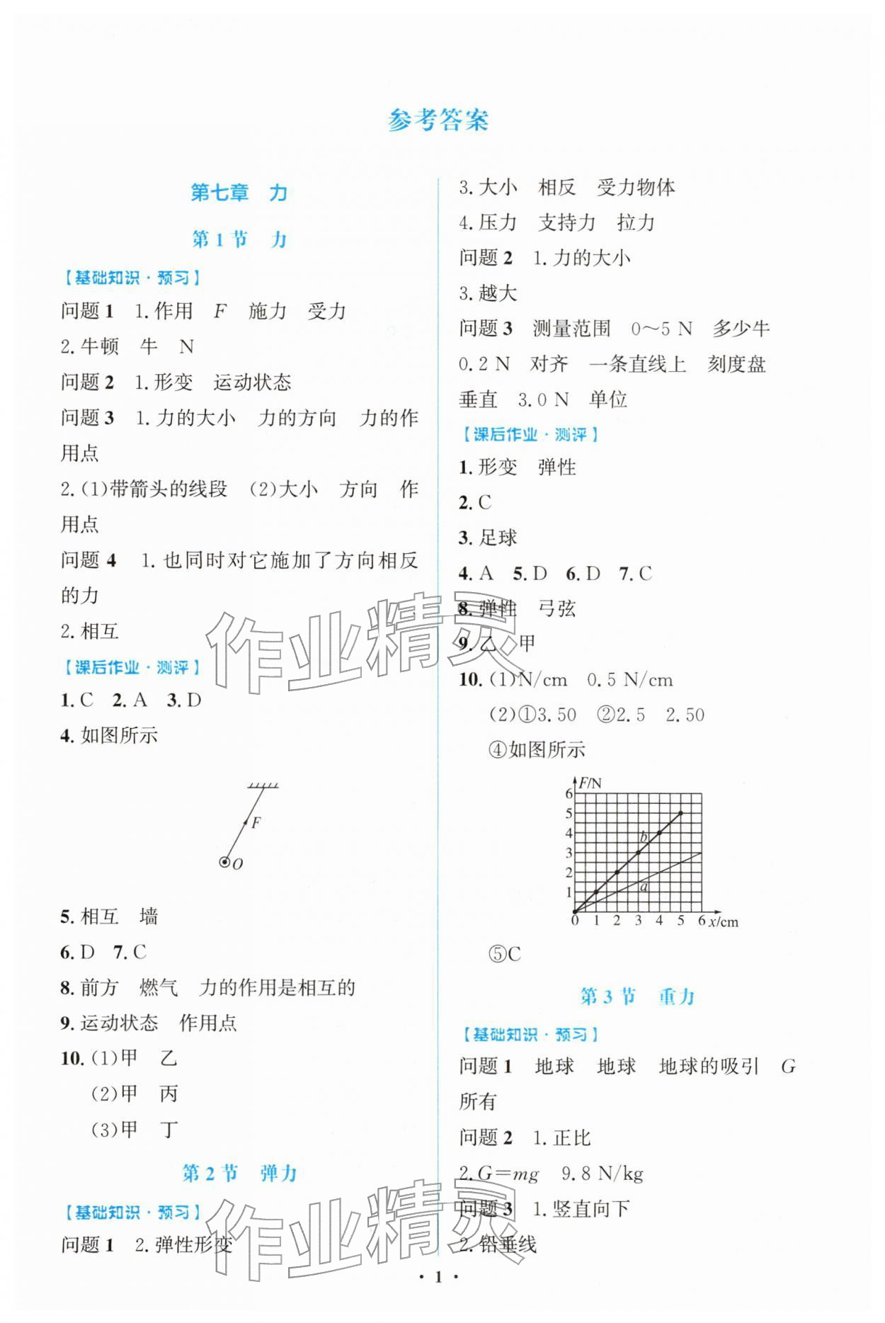 2026年阳光课堂金牌练习册八年级物理下册人教版精编版&nbsp;第1页
