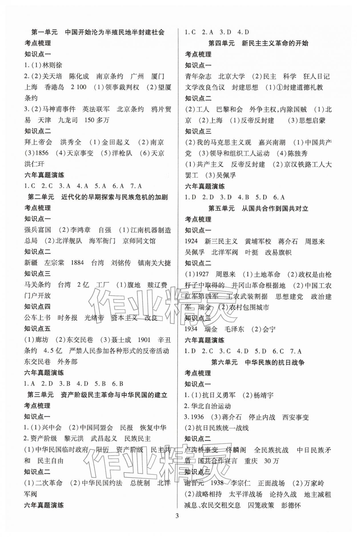 2026年北大绿卡中考总复习历史&nbsp;第3页