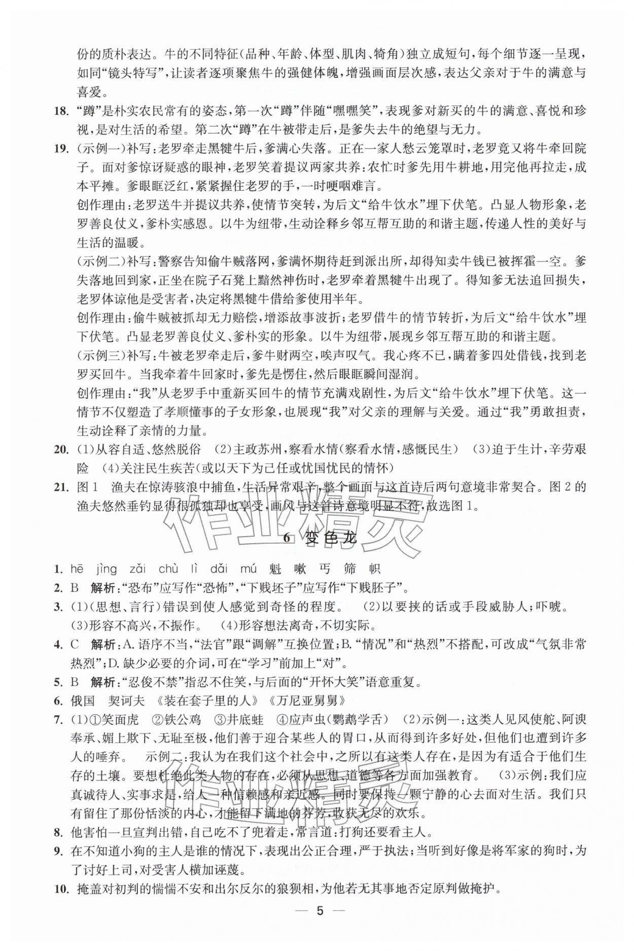 2026年能力素养与学力提升九年级语文下册人教版&nbsp;第5页