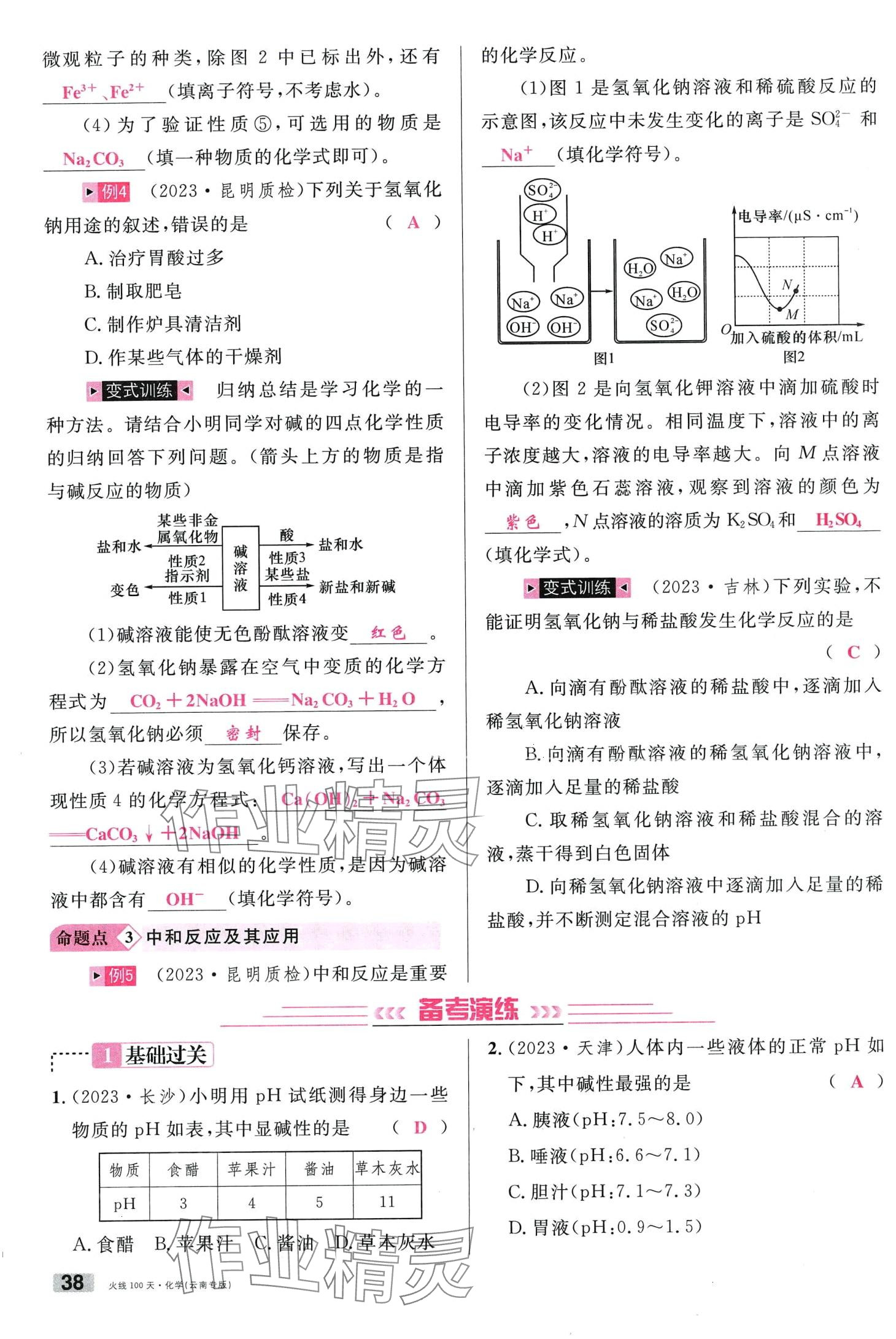 2024年火线100天化学中考云南专版&nbsp;第38页