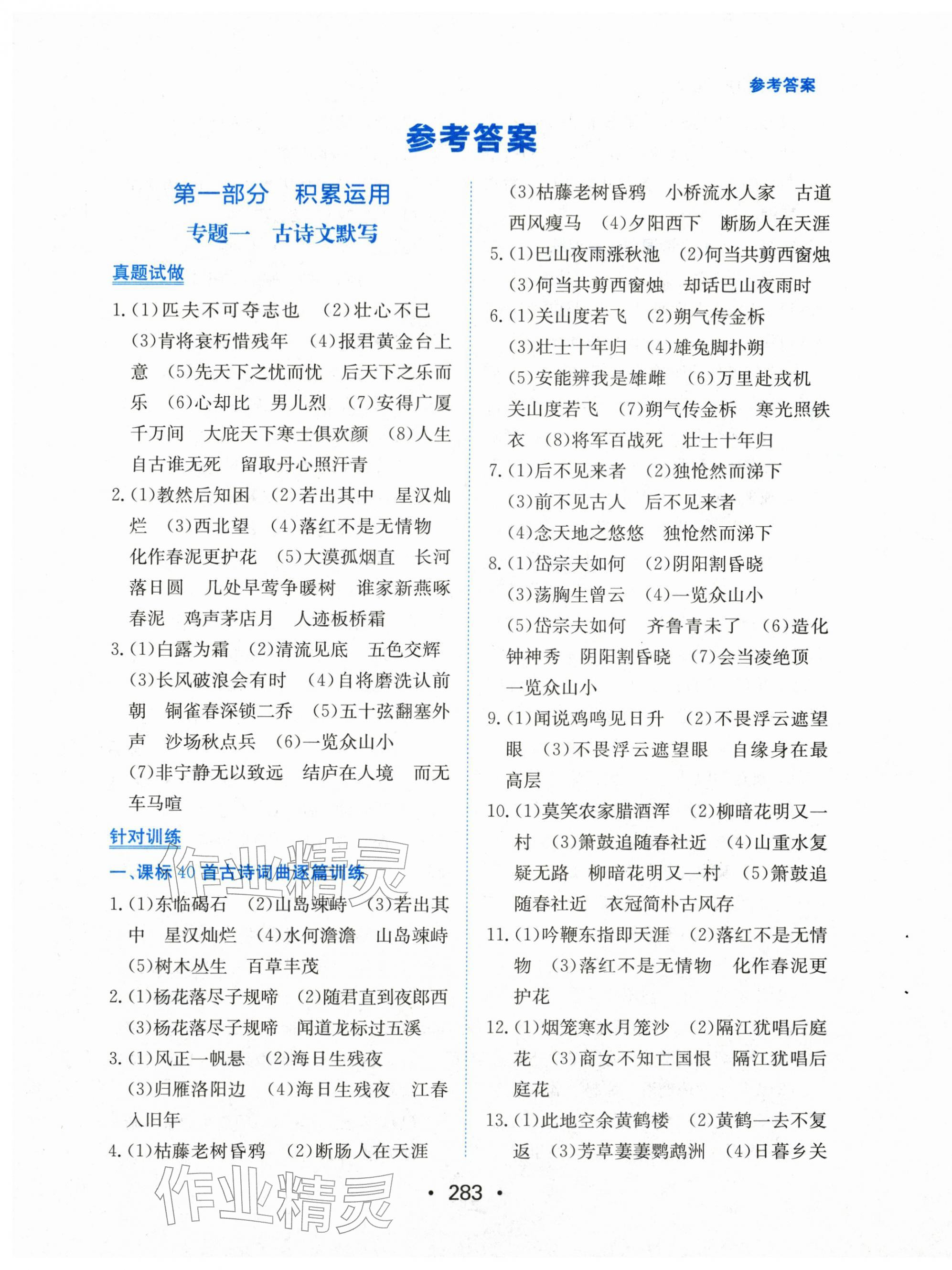 2026年中考复习指南长江少年儿童出版社语文广东专版&nbsp;第1页