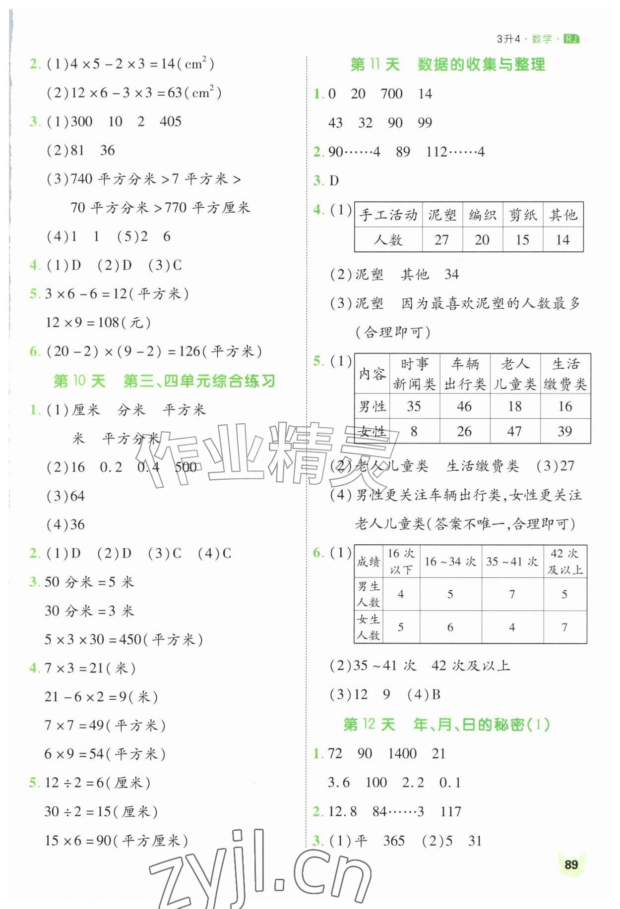 2026年新领程暑假衔接三升四数学人教版&nbsp;第3页